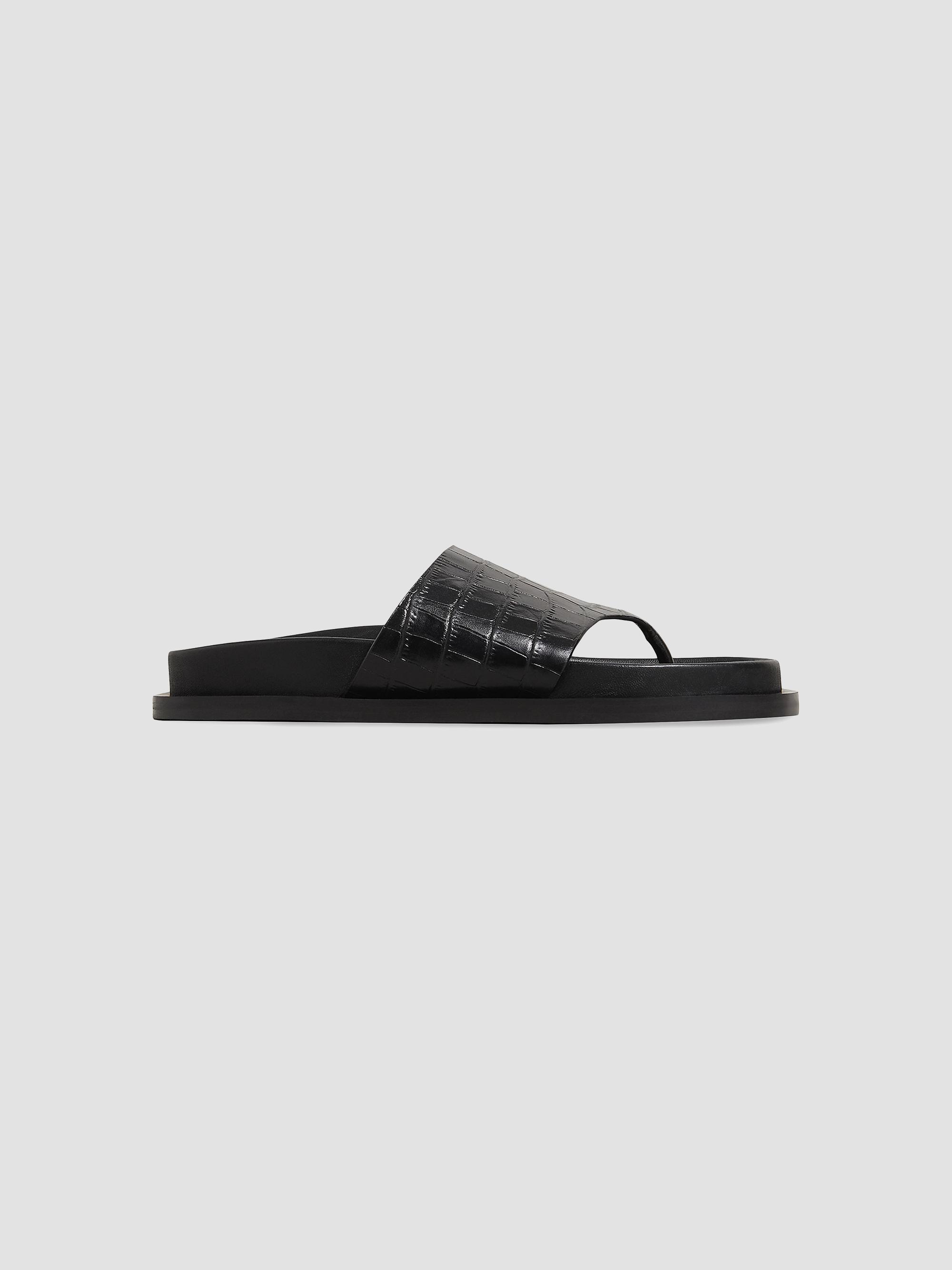A.Emery Women's Imara Crocodile-Embossed Sandals - Black Embossed Croc | Thumbnail 5