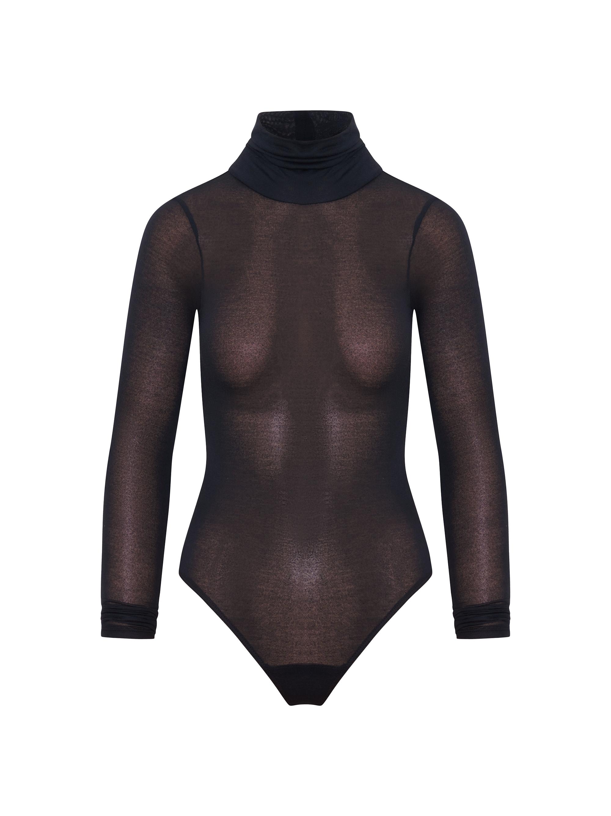 Artemis Diciero Women's Marina Long-Sleeve Sheer Bodysuit - Black