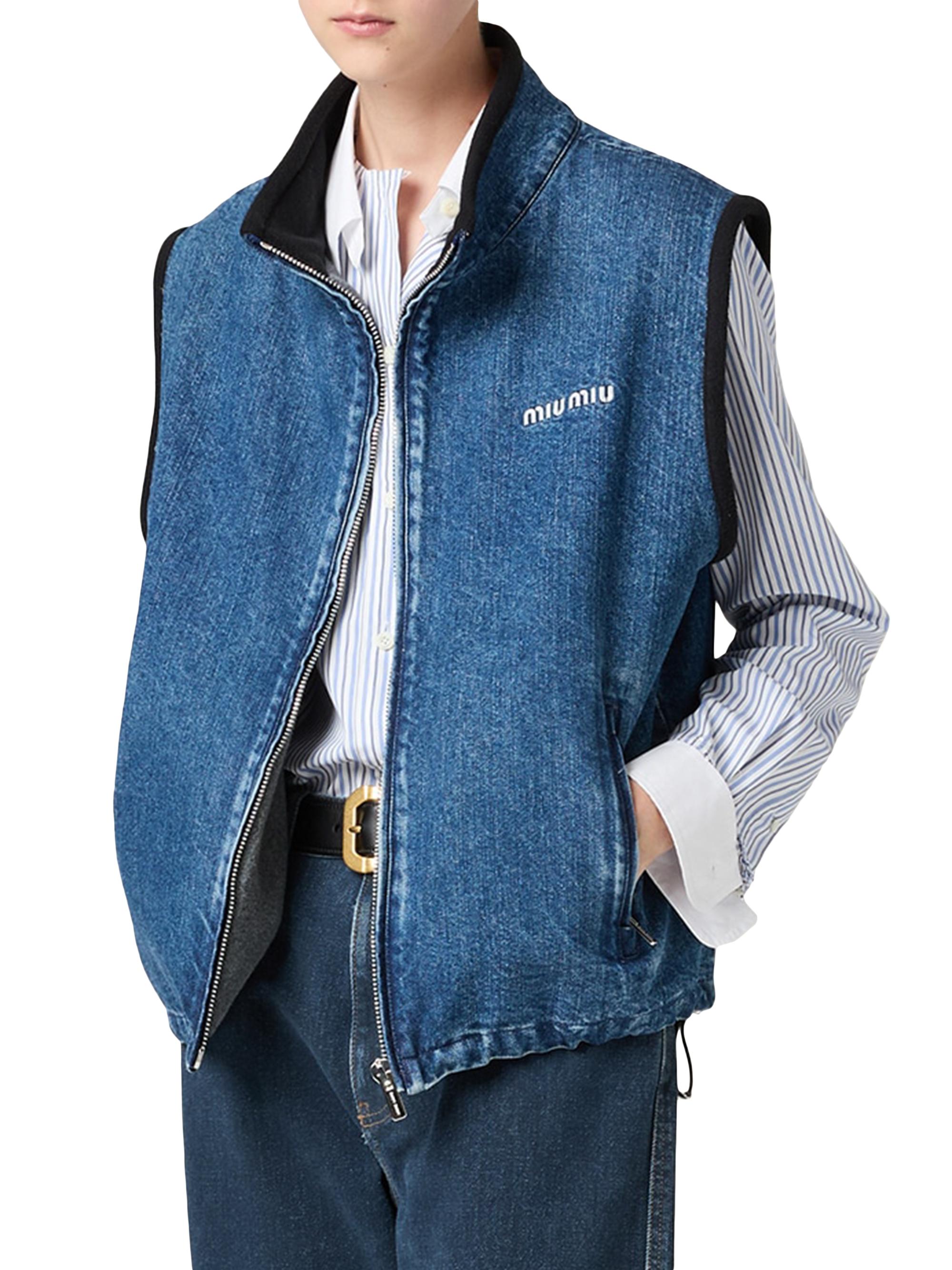 Cashmere Denim Blouson Vest