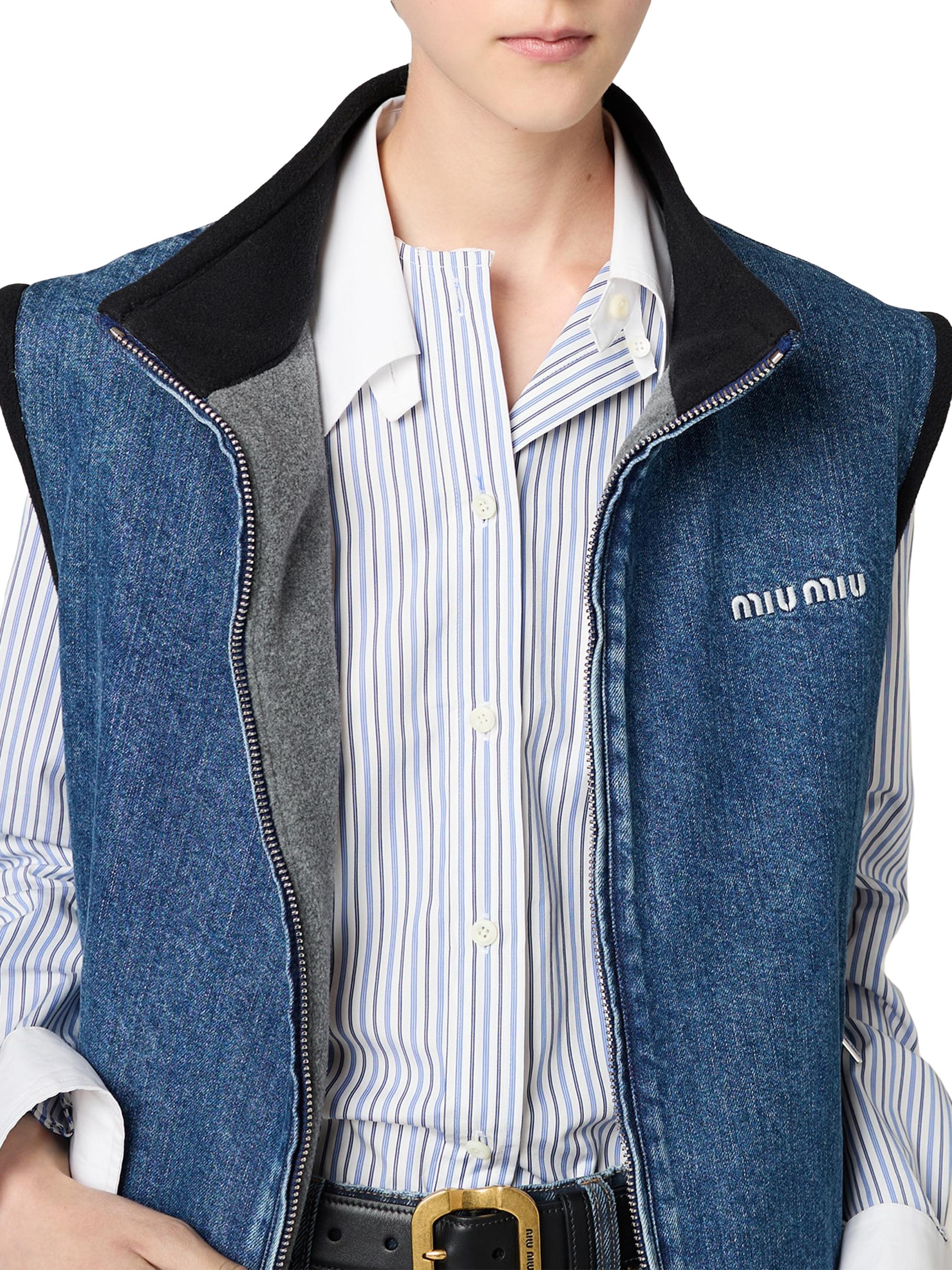 Cashmere Denim Blouson Vest