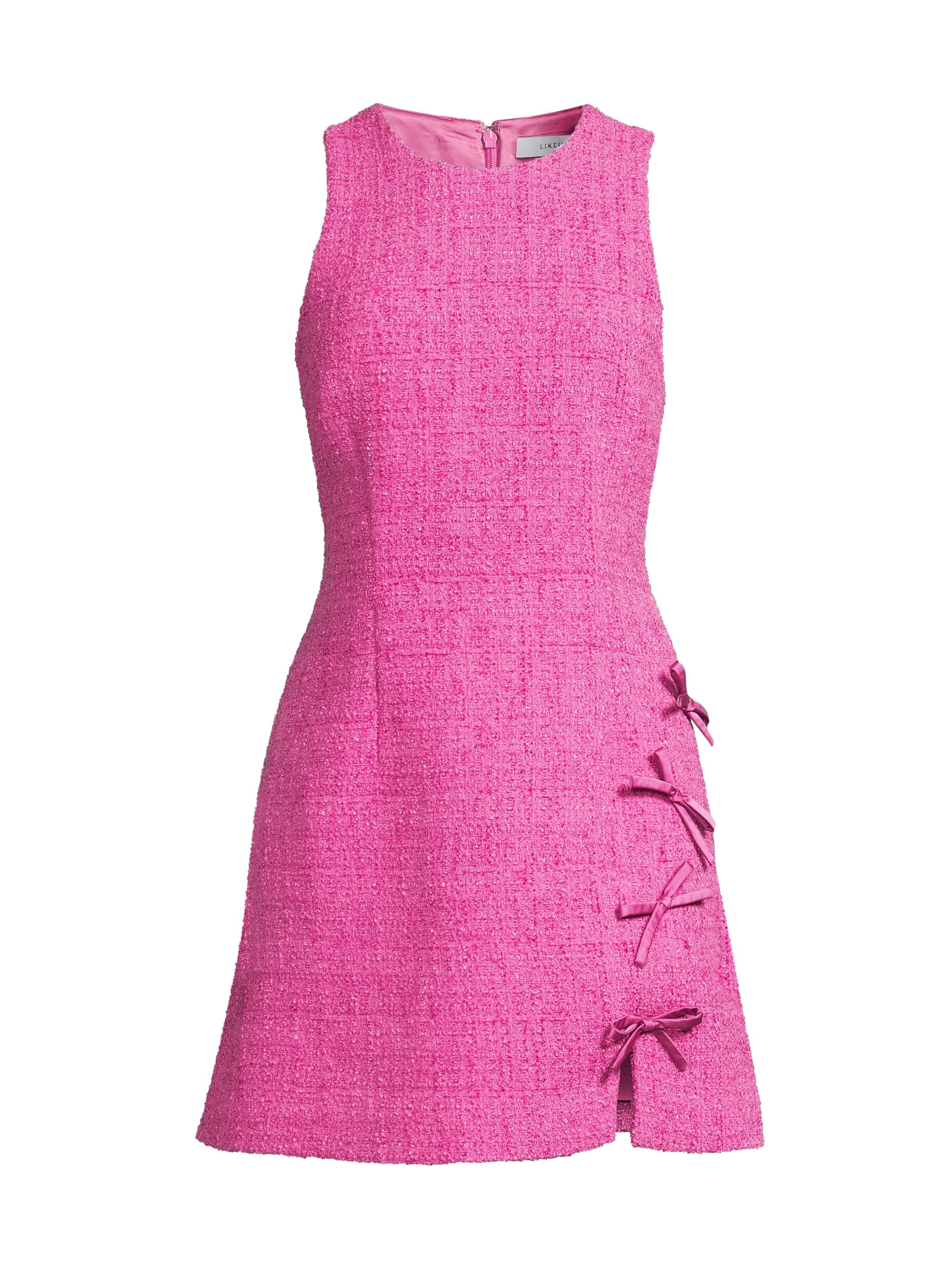 Likely Annalisa Feather-Trimmed Tweed Dress | Saks Fifth Avenue