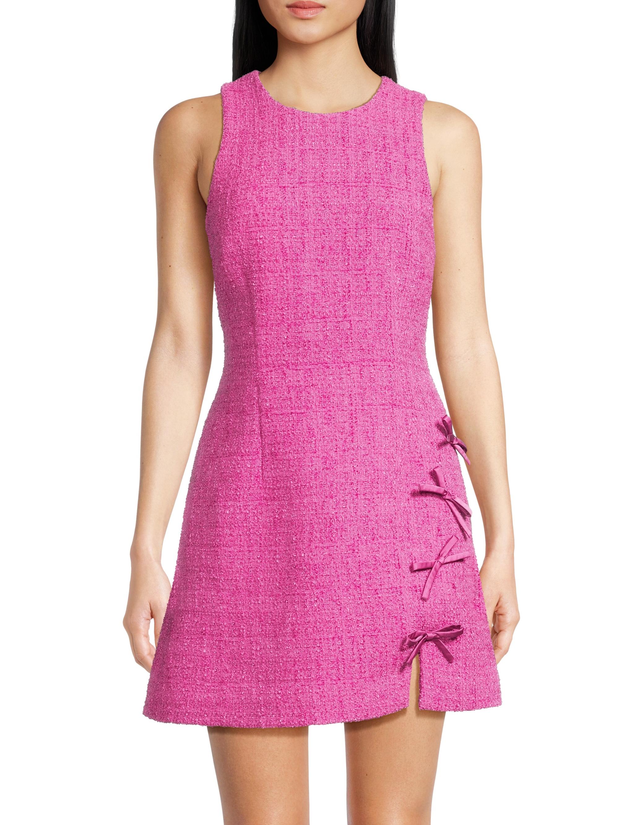 Drop 11 Floriana Bow-Detail Tweed Minidress