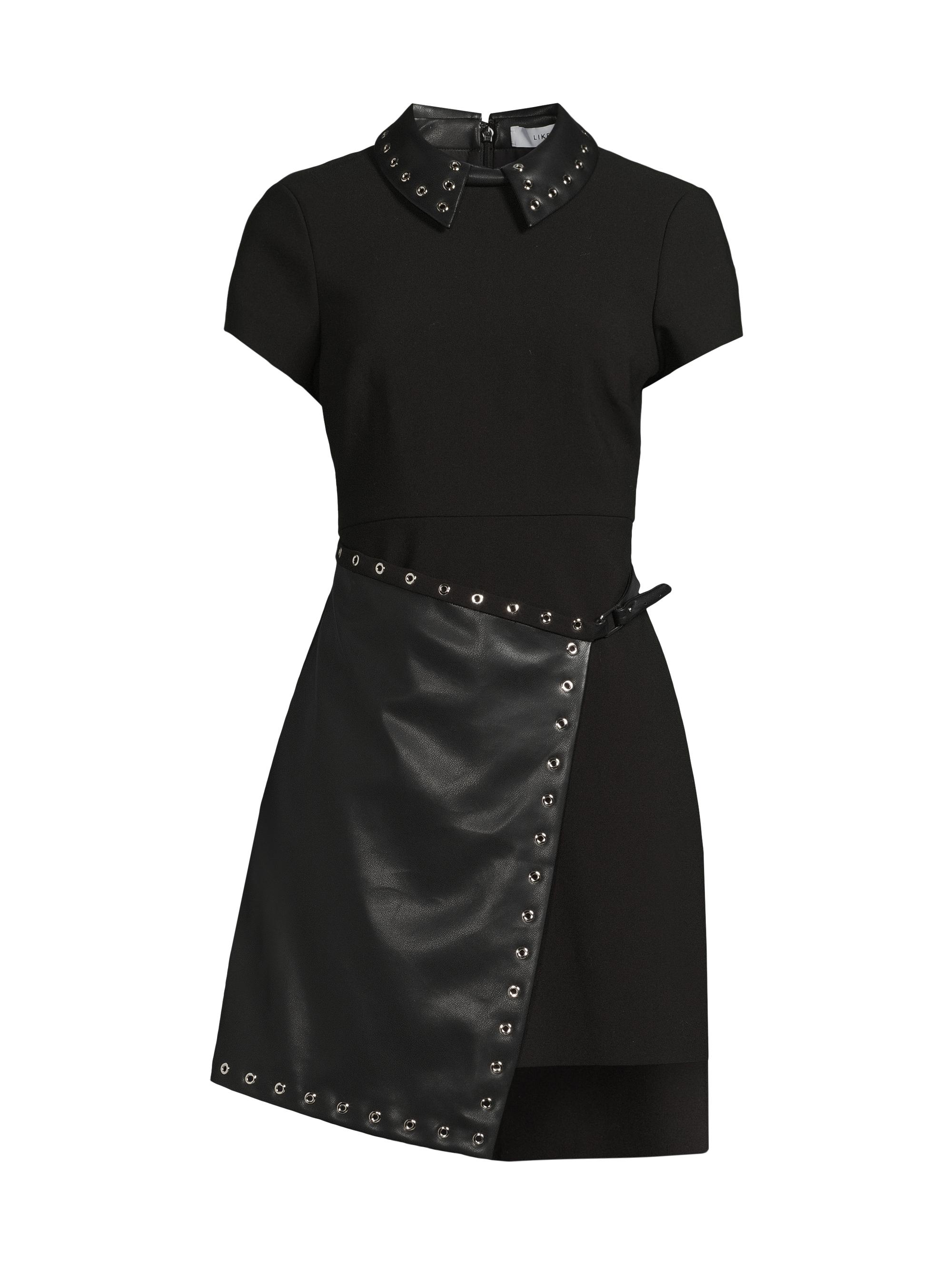 Likely Women's Elia Grommet-Detail Mixed-Media Minidress - Black