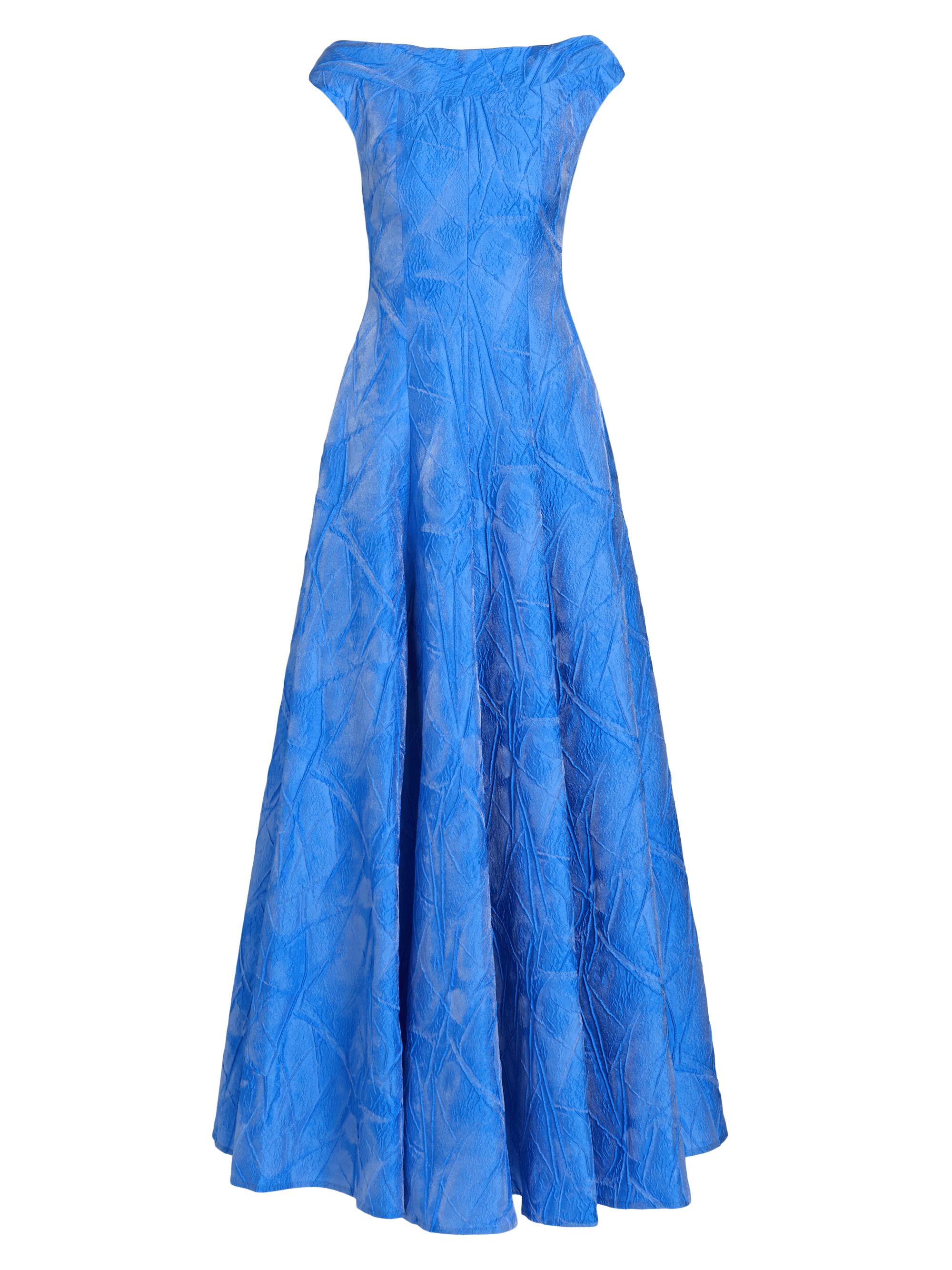 Talbot Runhof Women's Mikado Jacquard Slim Fit & Flare Gown - Periwinkle