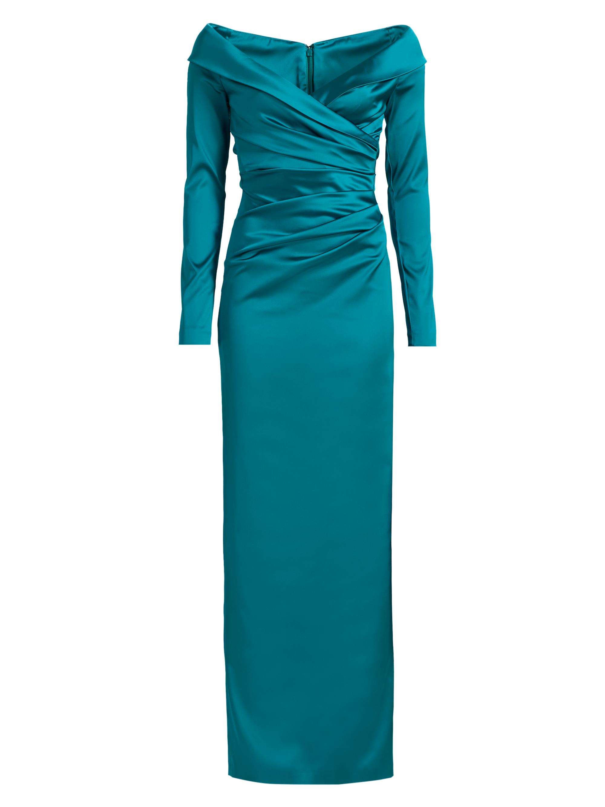 Talbot Runhof Women's Satin Long-Sleeve Column Gown - Bay