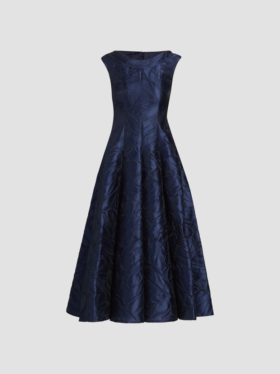 Talbot Runhof Honeydrop Jacquard Cocktail Dress
