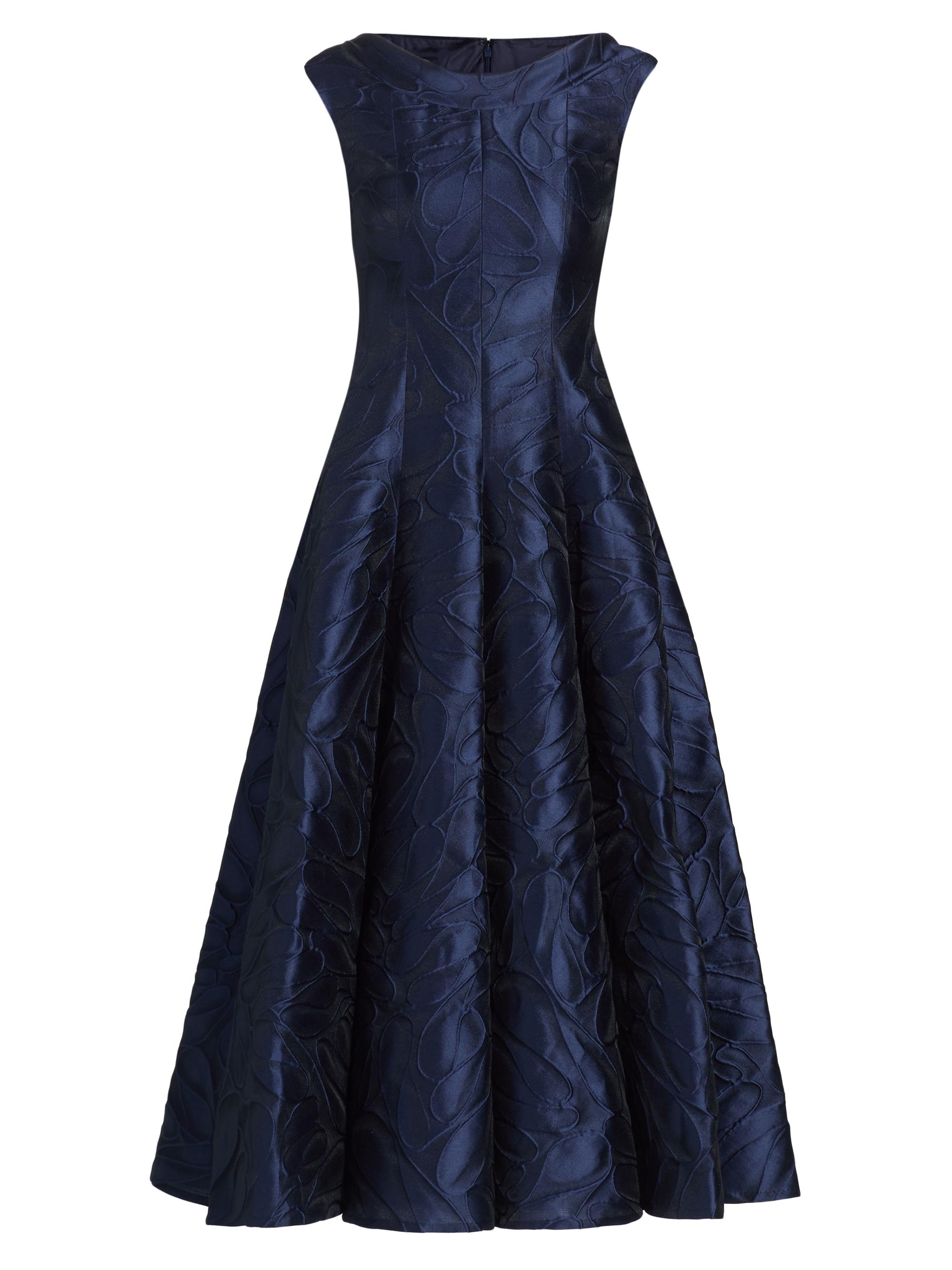 Talbot Runhof Women's Honeydrop Jacquard Cocktail Dress - Royal Navy