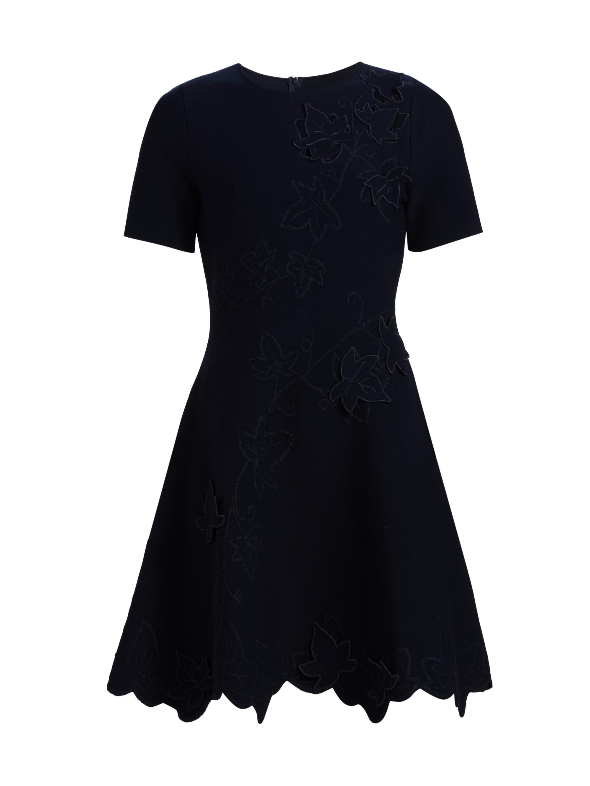 Oscar de la Renta Women's Ivy Cut Out Fit & Flare Knit Dress - Navy