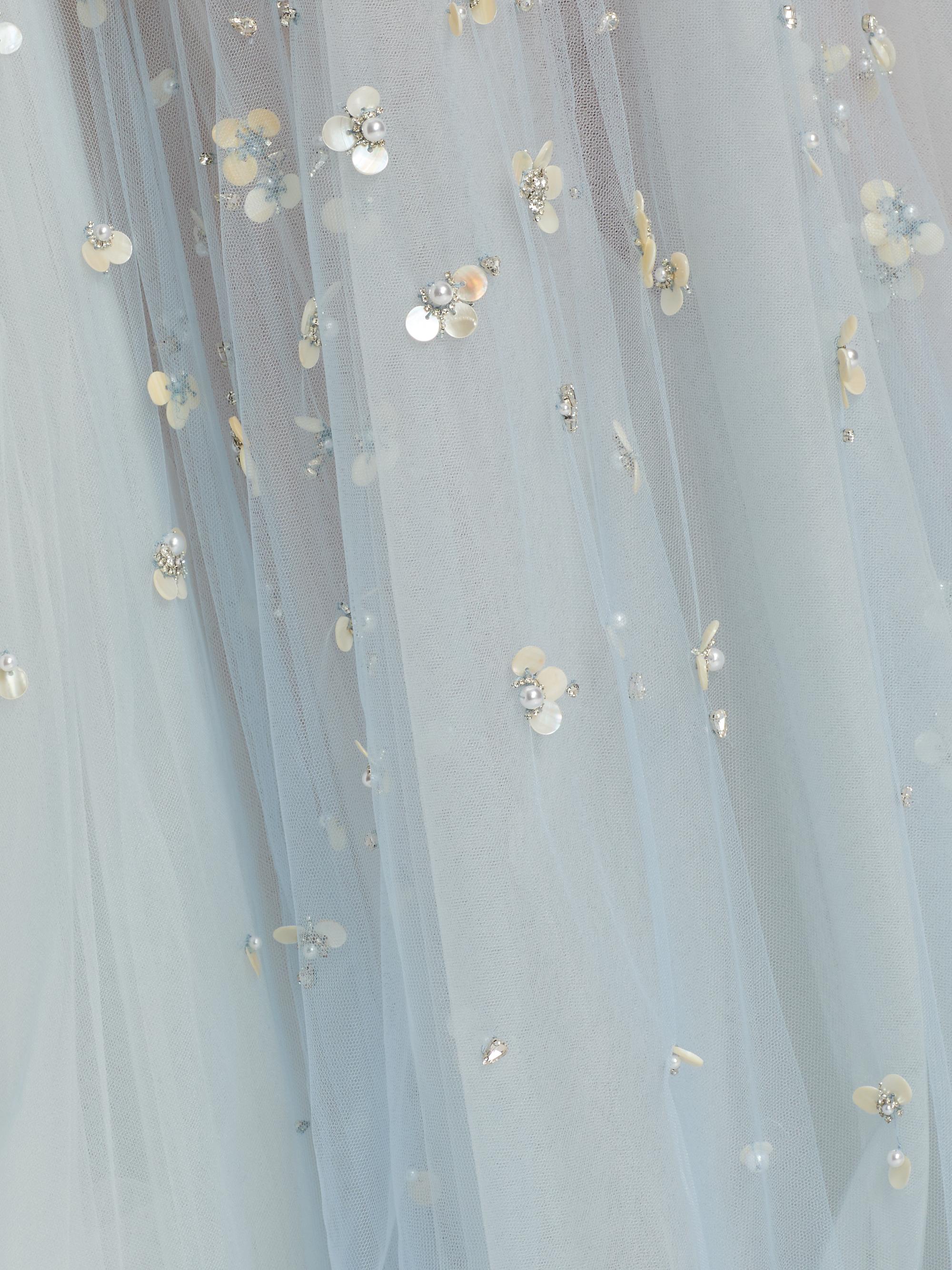 Oscar de la Renta Embellished Floral Mother-of-Pearl Embroidered Tulle Gown  | Saks Fifth Avenue