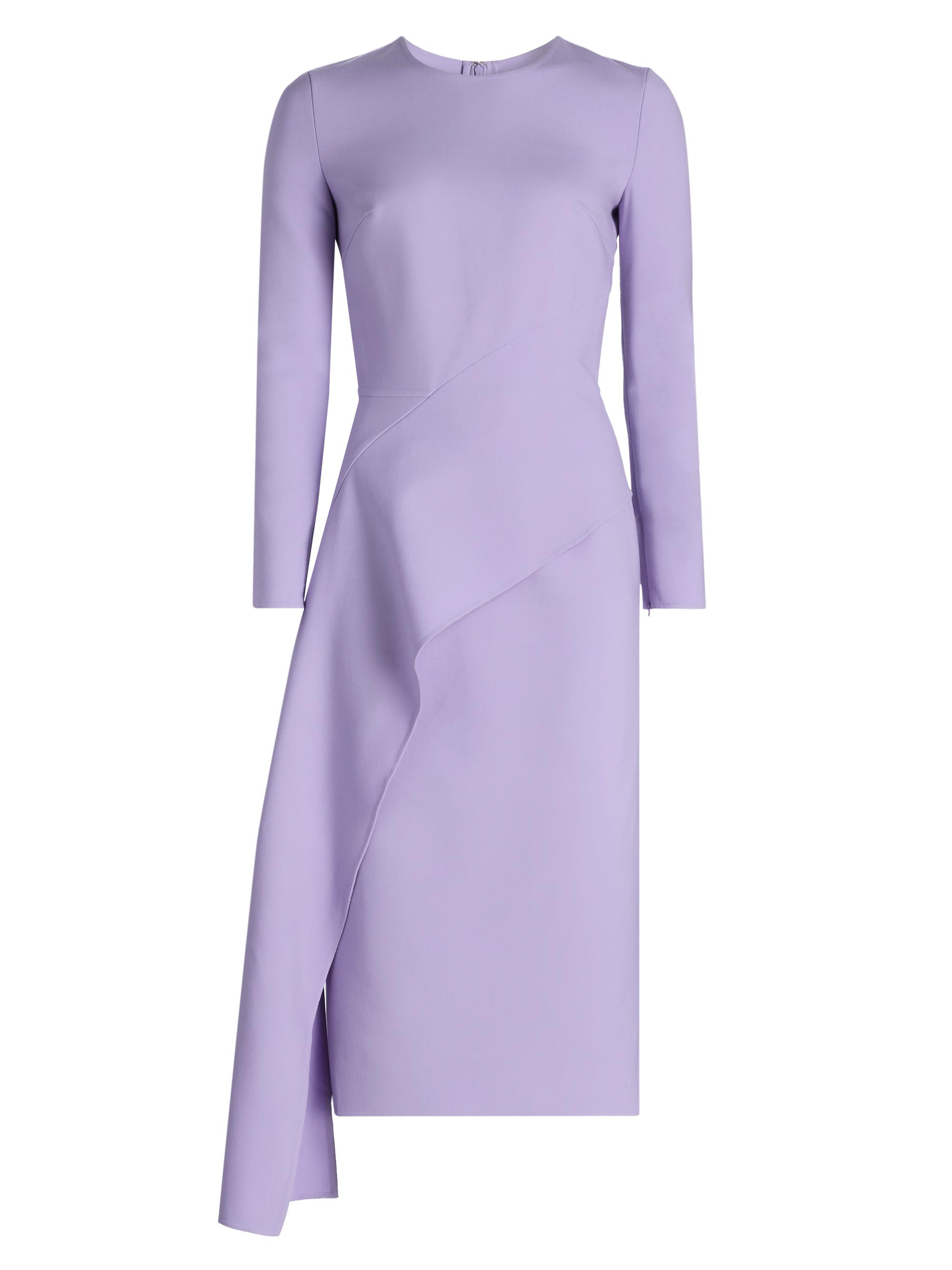 Oscar de la Renta Women's Asymmetric Draped Wool-Blend Cocktail Dress - Pansy