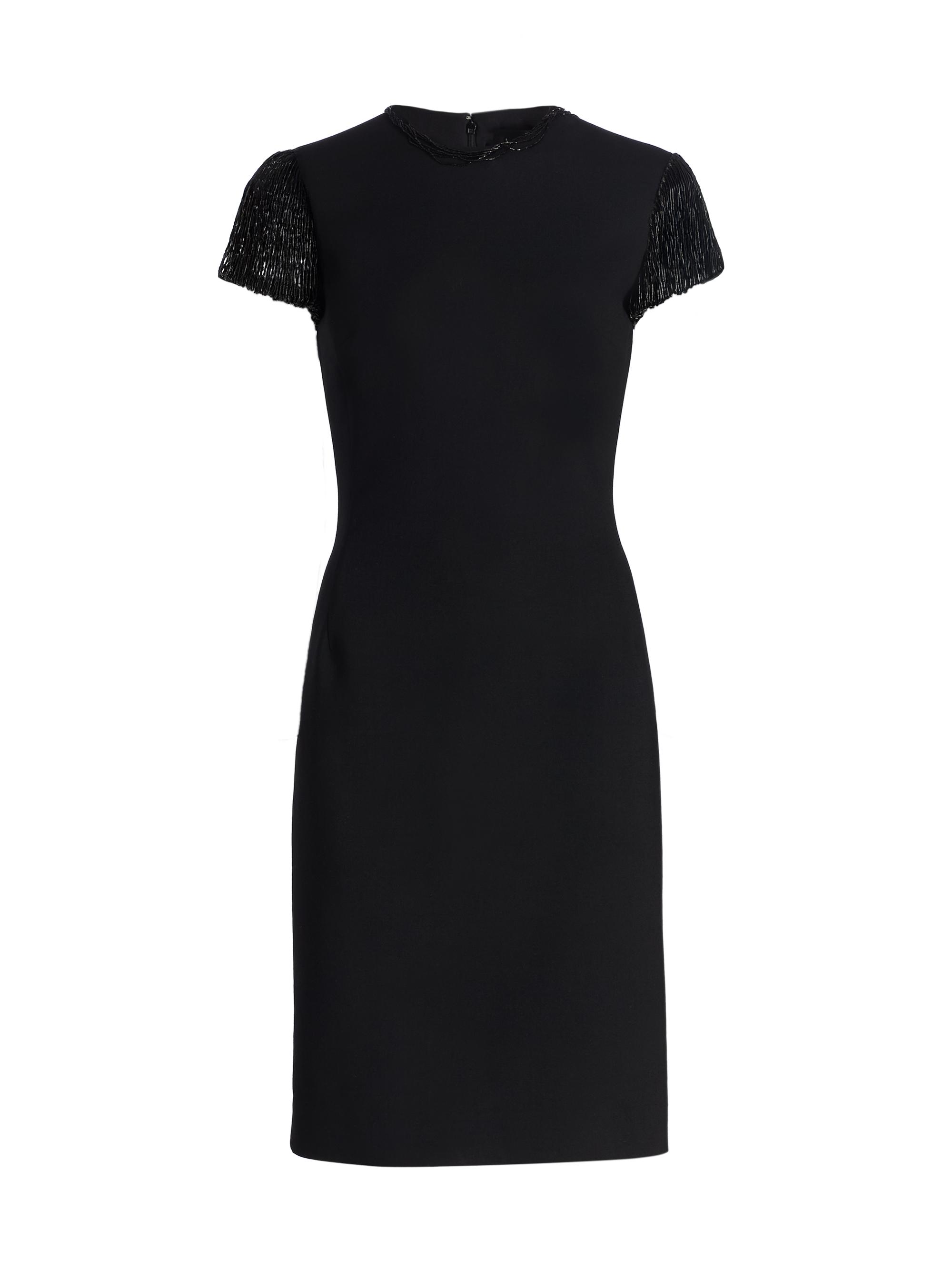 Oscar de la Renta Women's Bead-Embroidered Cap-Sleeve Cocktail Dress - Black