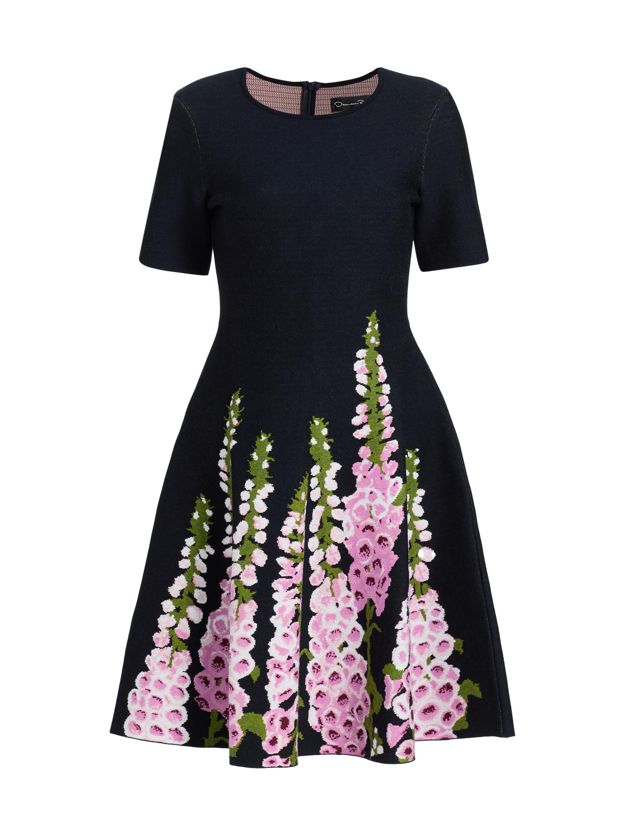 Oscar de la Renta Women's Allium-Print Jacquard Minidress - Navy