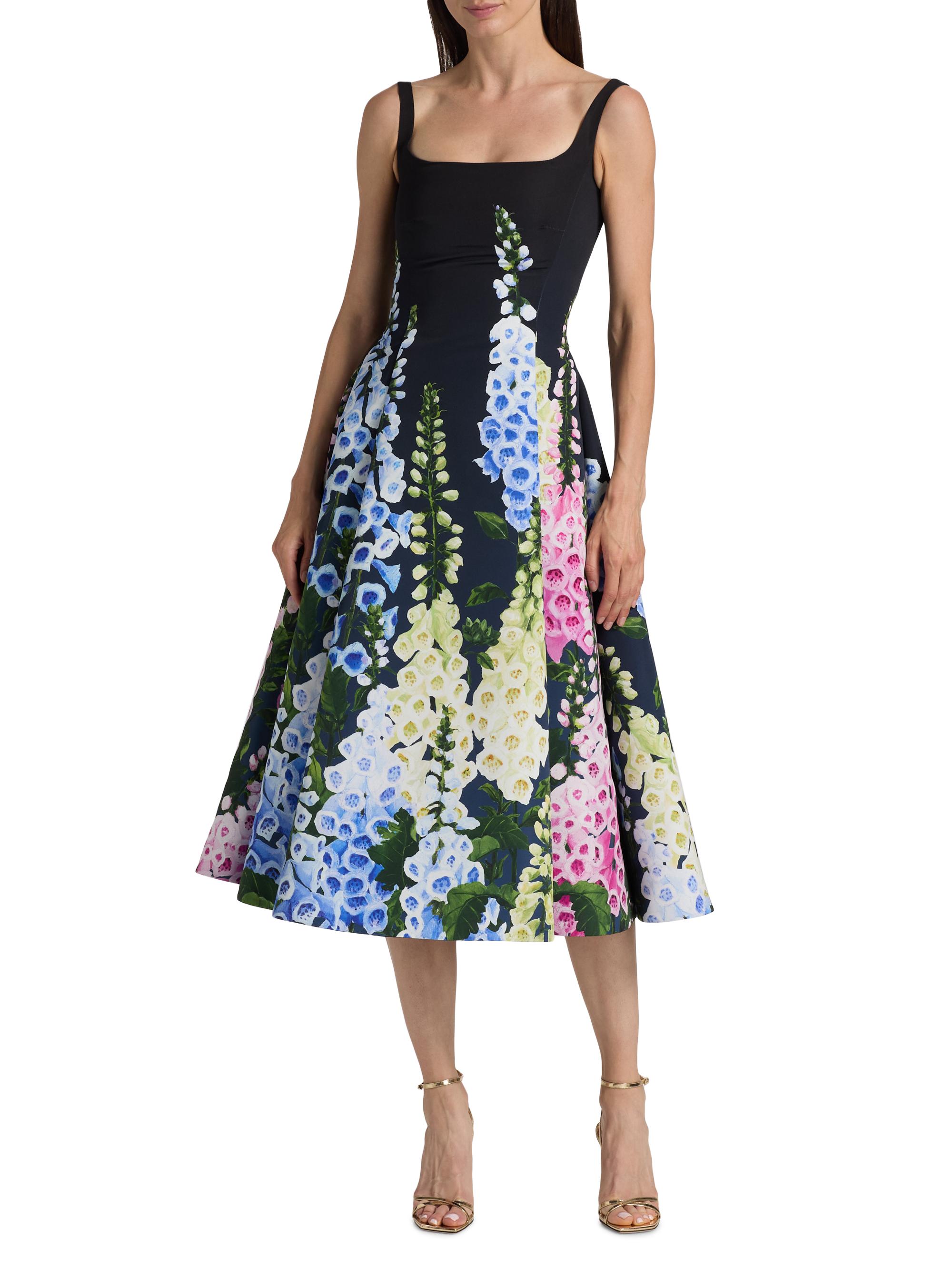 Oscar de La Renta | Degrad Foxglove Faille Dress
