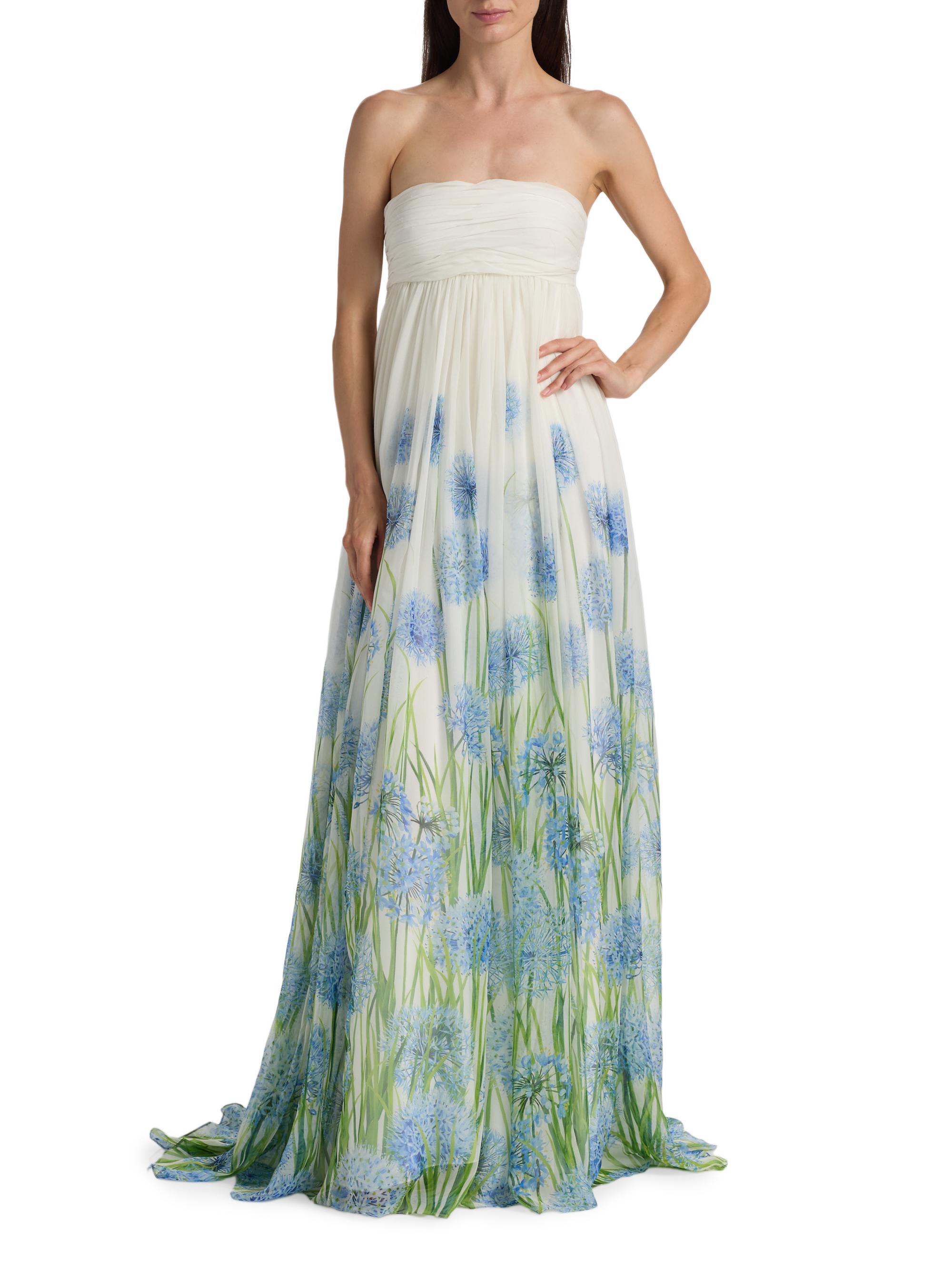 Oscar de la Renta Alliums Degrade Chiffon Strapless Gown | Saks