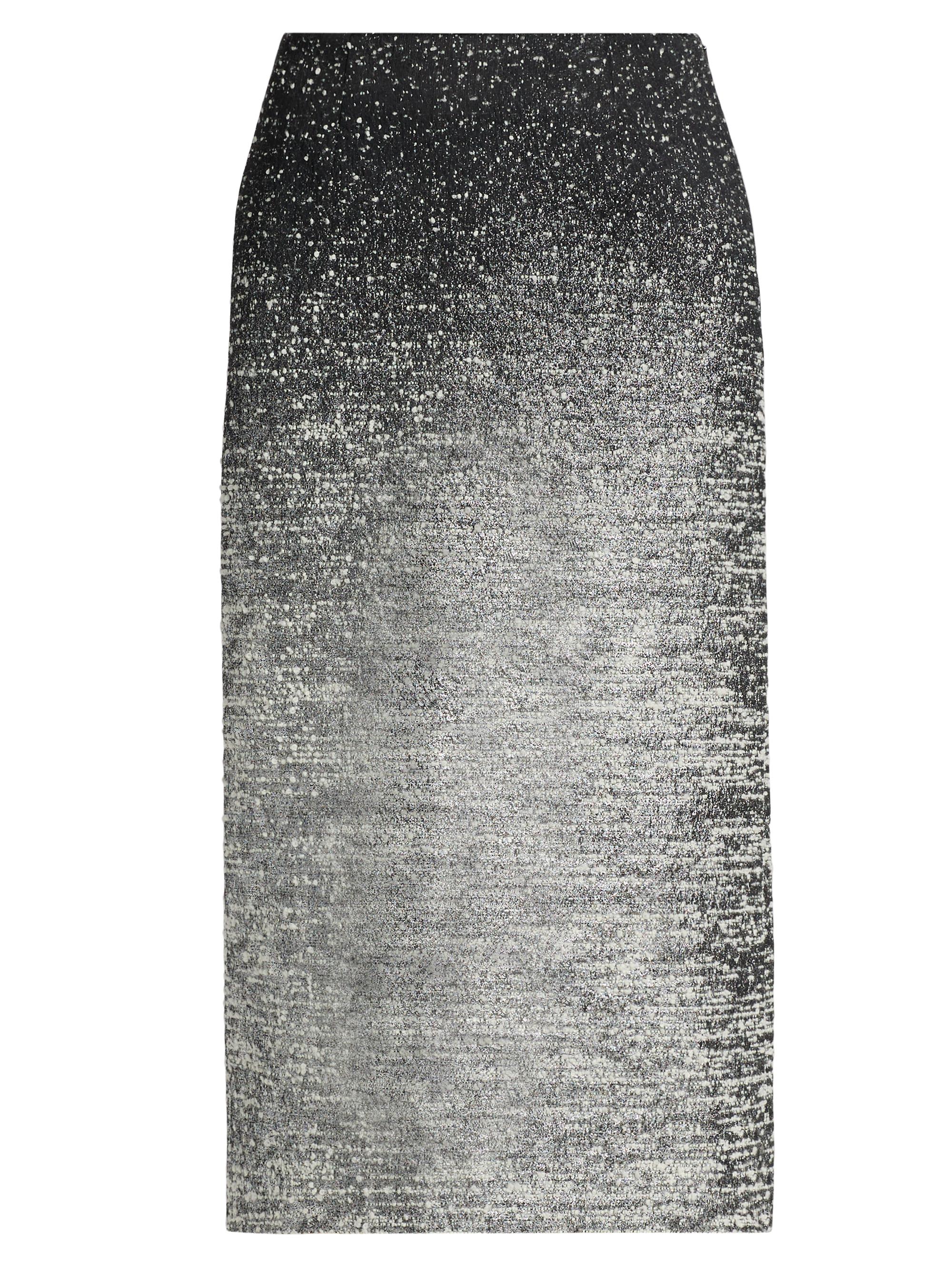 Oscar de la Renta Women's Metallic Ombré Bouclé Knit Pencil Skirt - Black