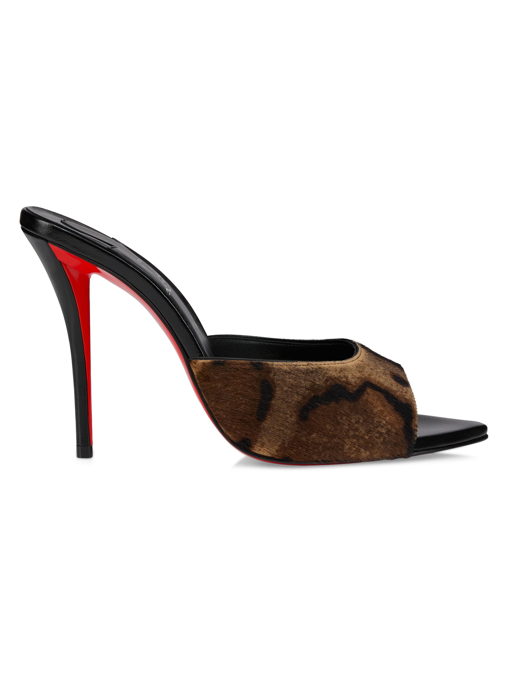 Christian Louboutin Miss Z Ocelot 100MM Mules | Saks Fifth Avenue