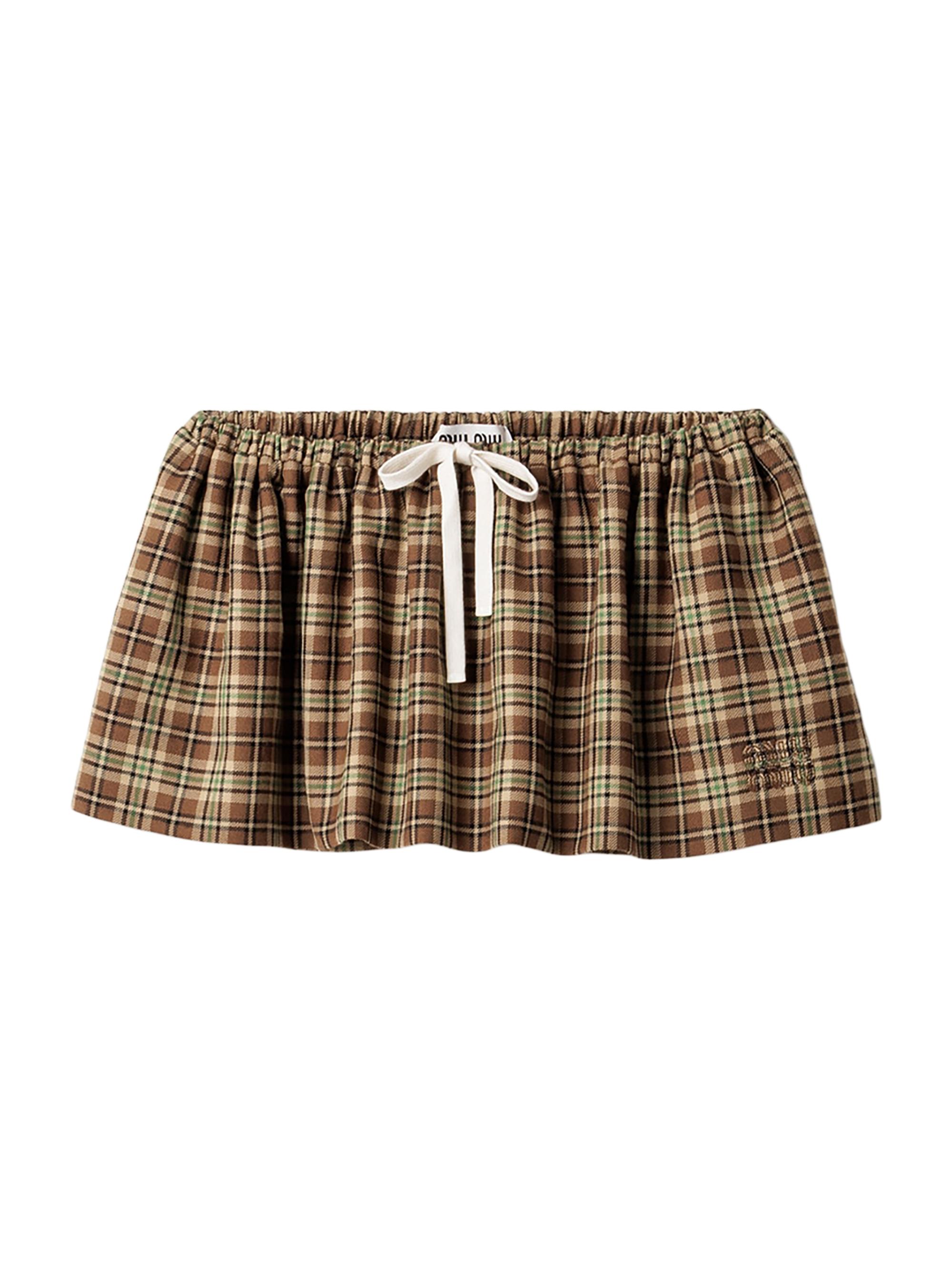 Miu Miu Women's Plaid Miniskirt - Brown