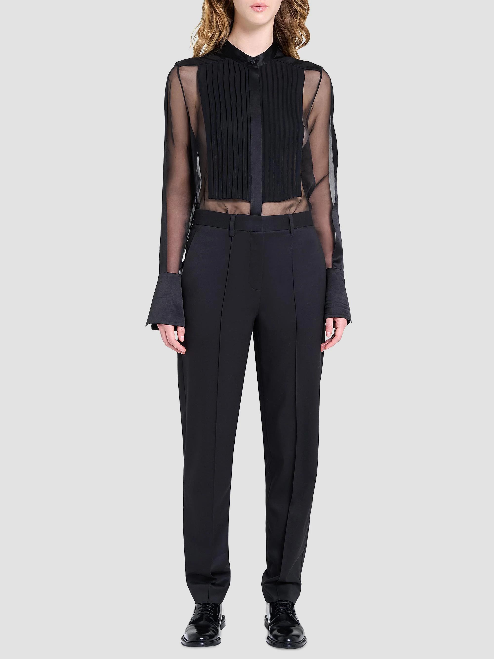 TWP Peyton Sheer Silk Pleated Bib Shirt | Saks Fifth Avenue