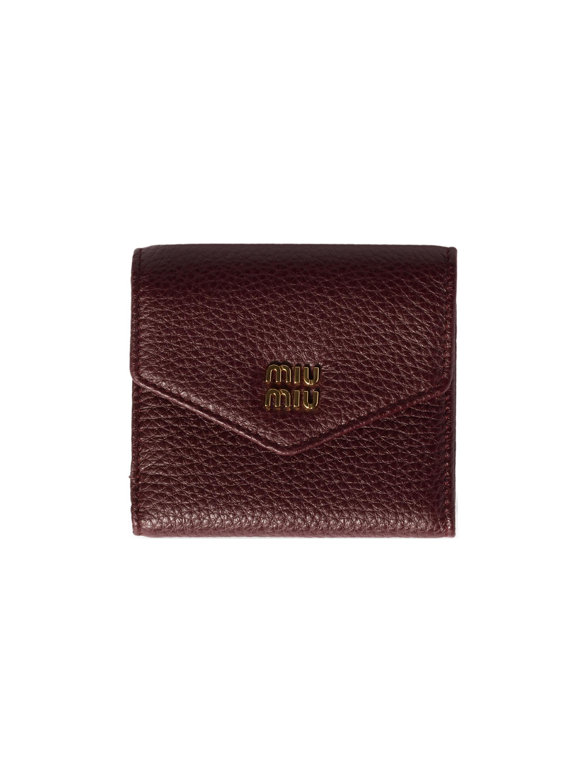 Miu Miu Women's  Leather Wallet - Dark Red