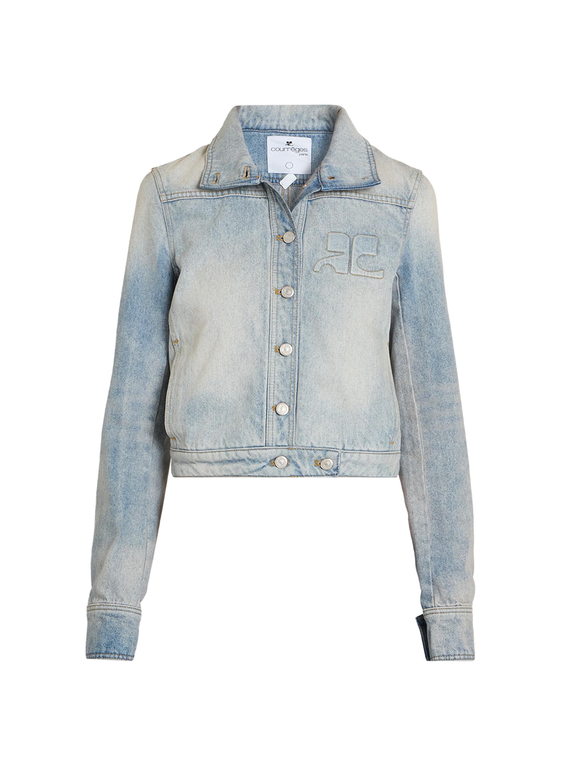 Courreges Women's Reedition Button-Front Denim Jacket - Denim Bleu Delave