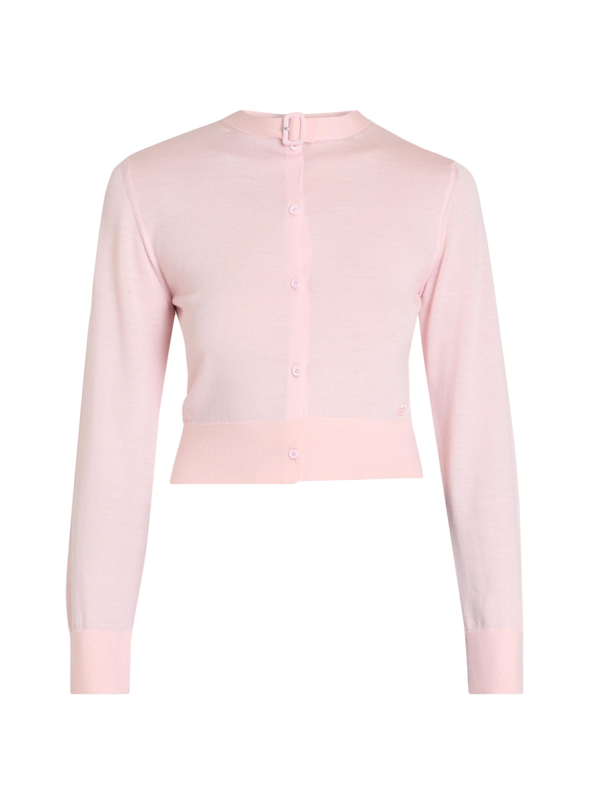 Courreges Women's Merino Wool Cardigan - Light Pink