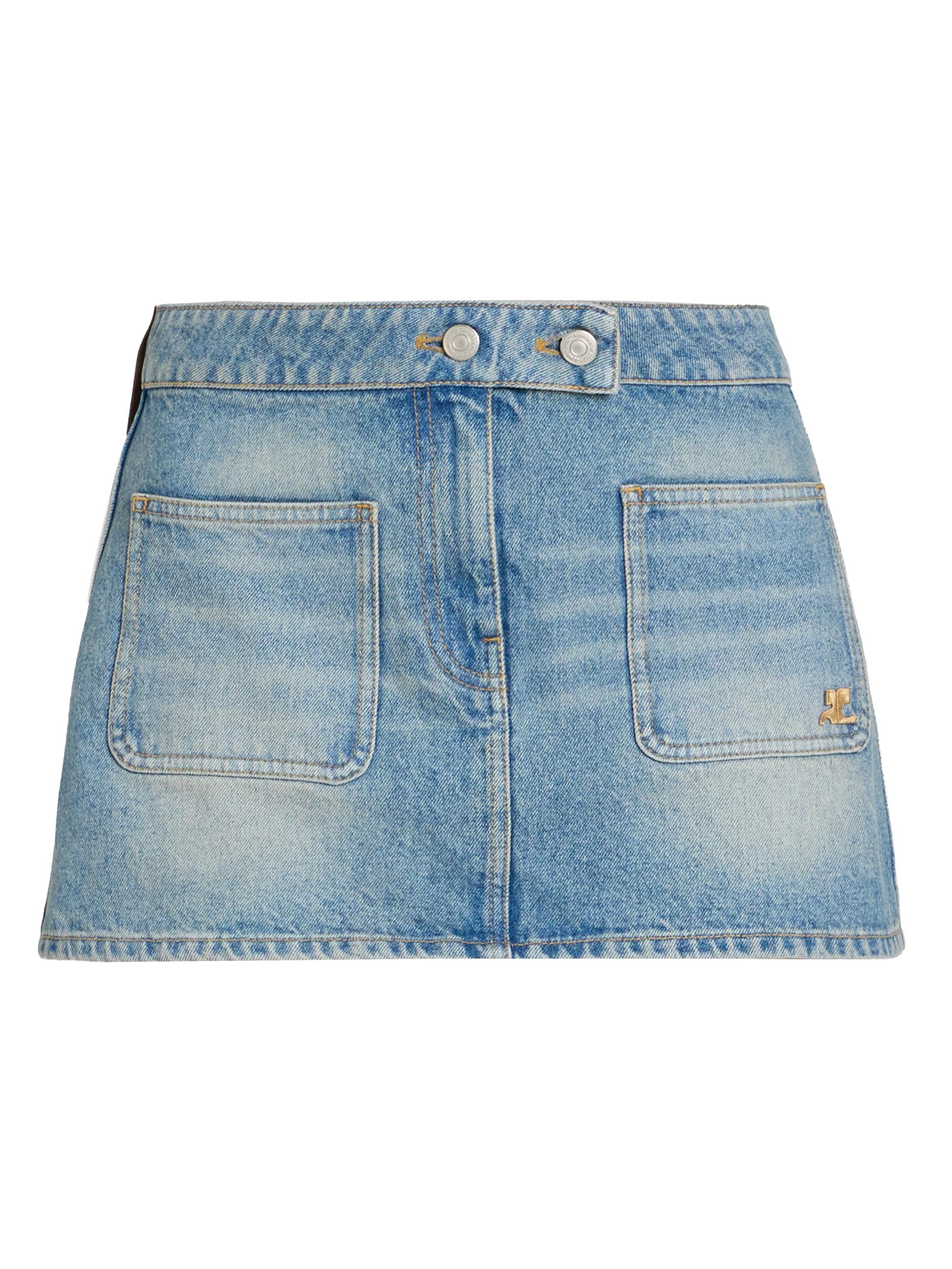 Courreges Women's Denim Miniskirt - Denim Bleu Delave