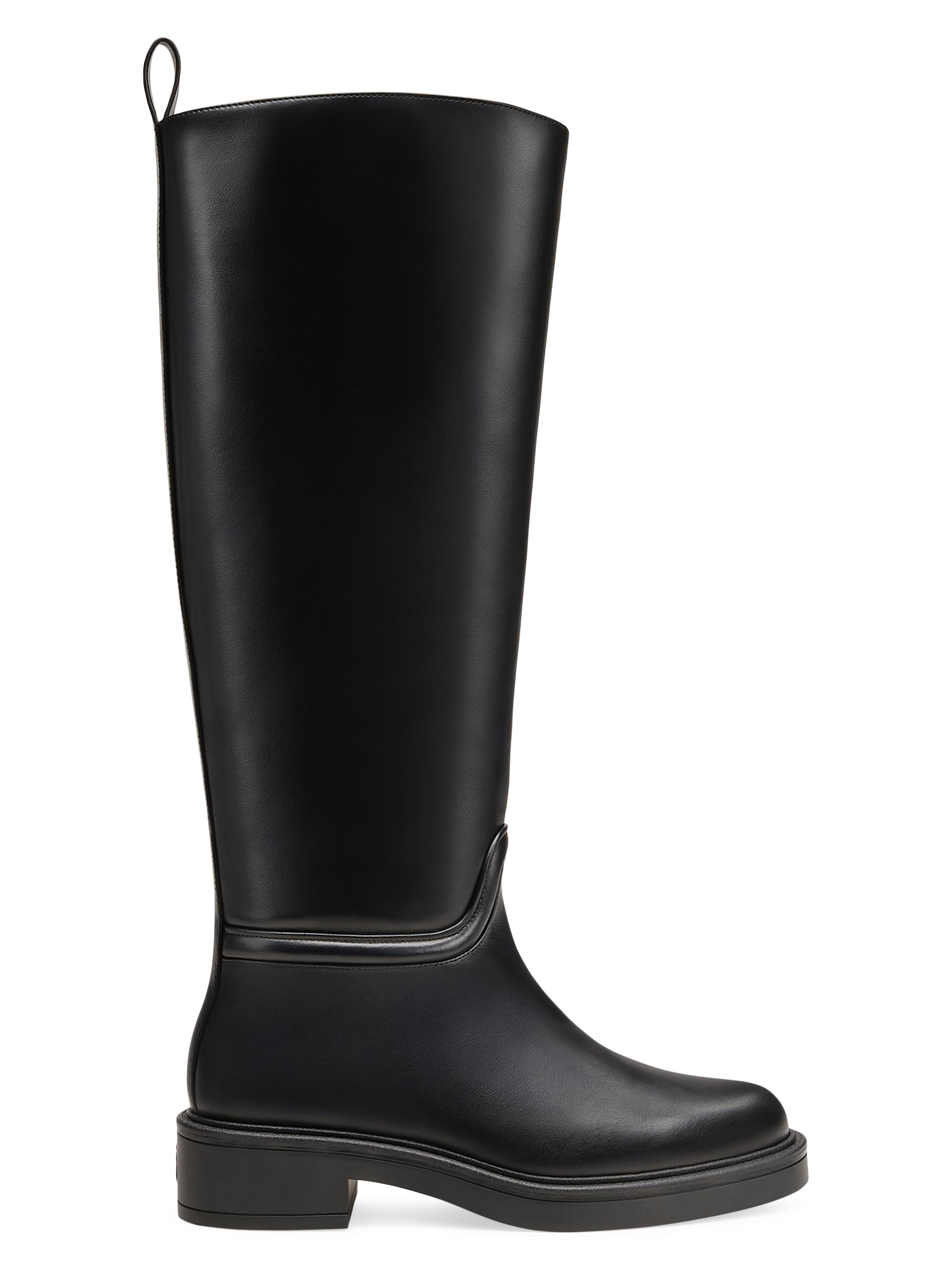 Stuart Weitzman Women's Celia Leather Riding Boots - Black