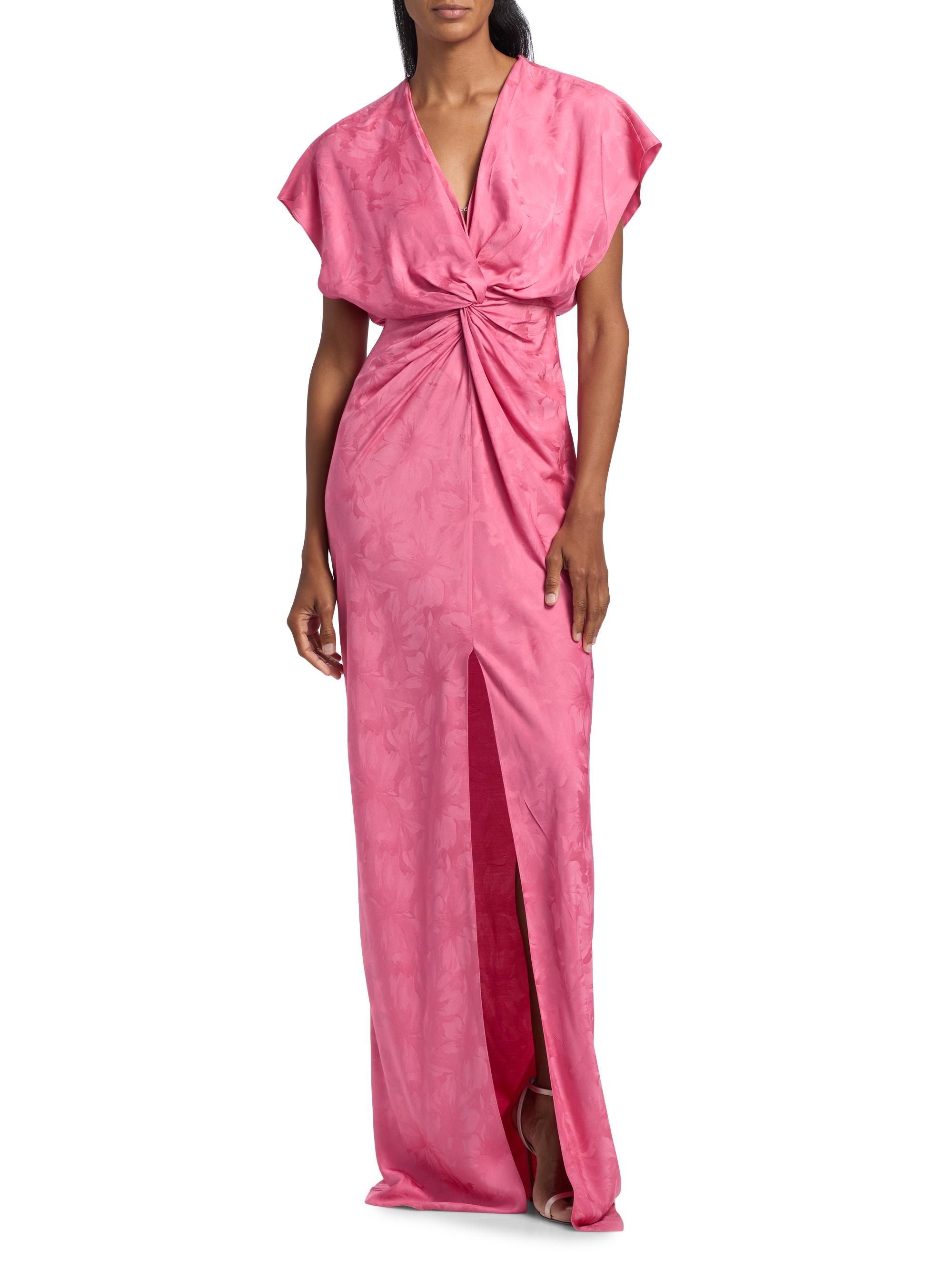 Prabal Gurung Jackie Floral Jacquard Twist-Front Gown | Saks Fifth