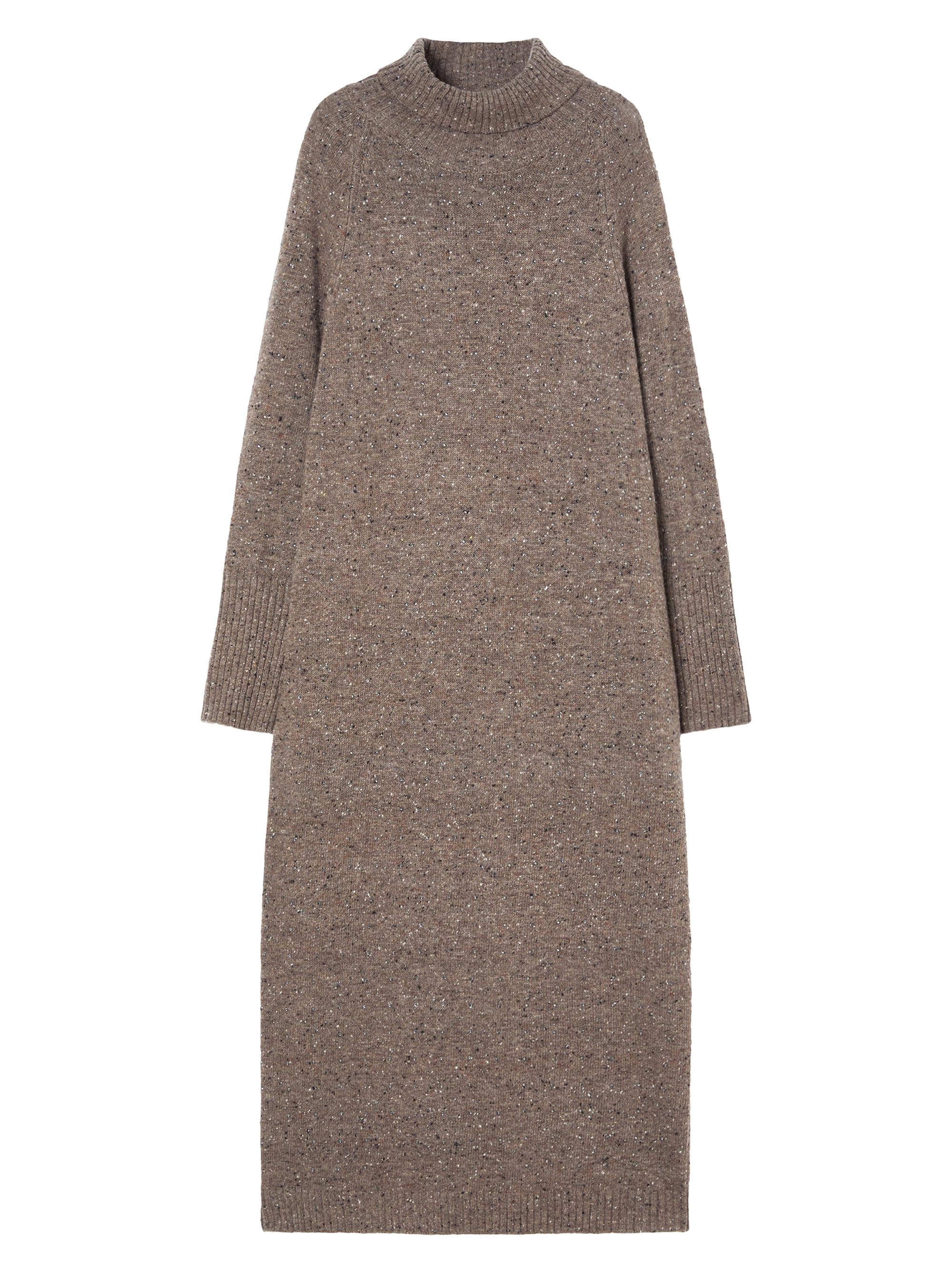 Marina Rinaldi Women's Rhinestone Adorned Knit Dress - Turtledove