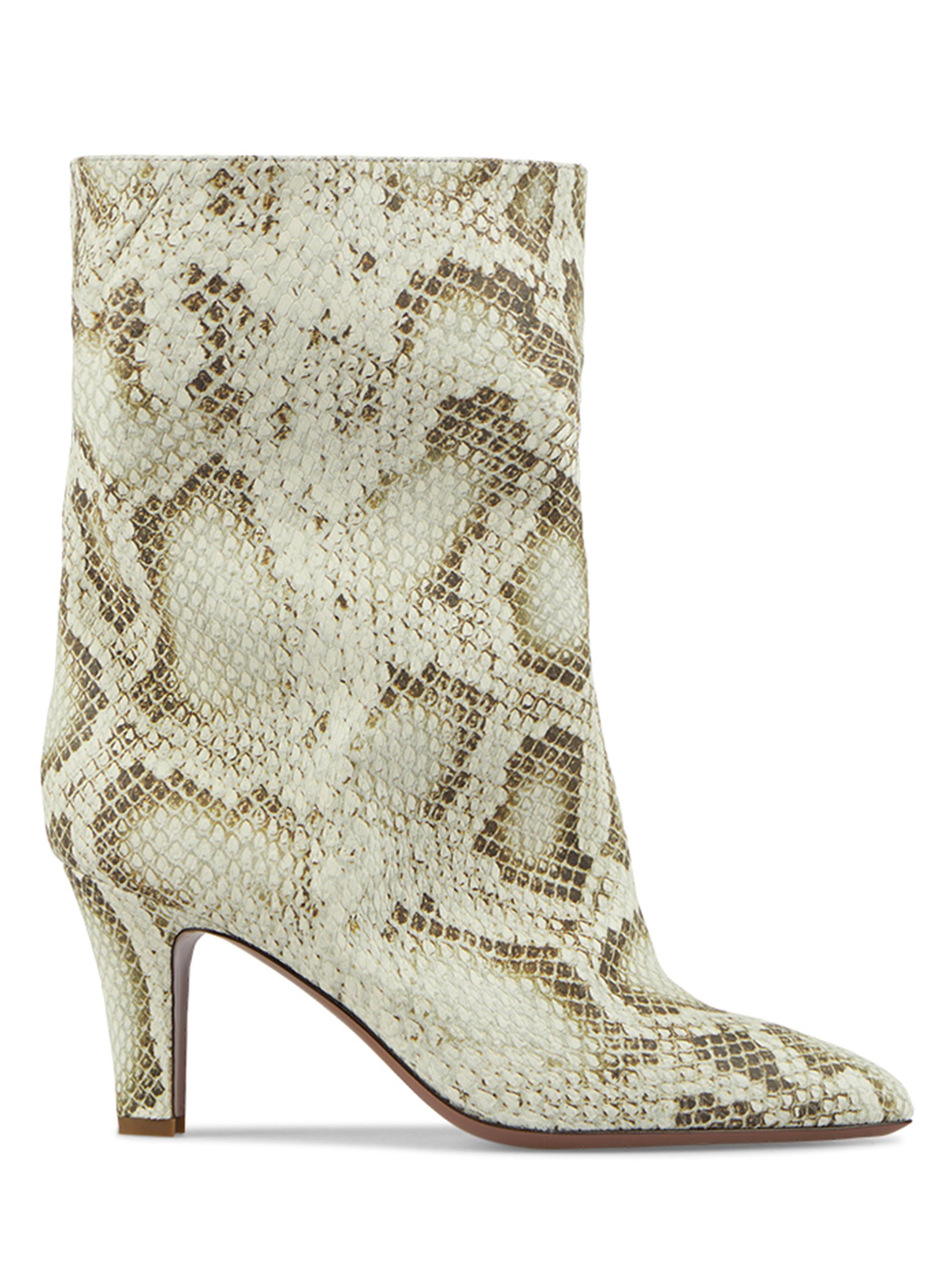 Paris Texas Women's Elsa 75MM Snake-Embossed Leather Ankle Boots - Naturale
