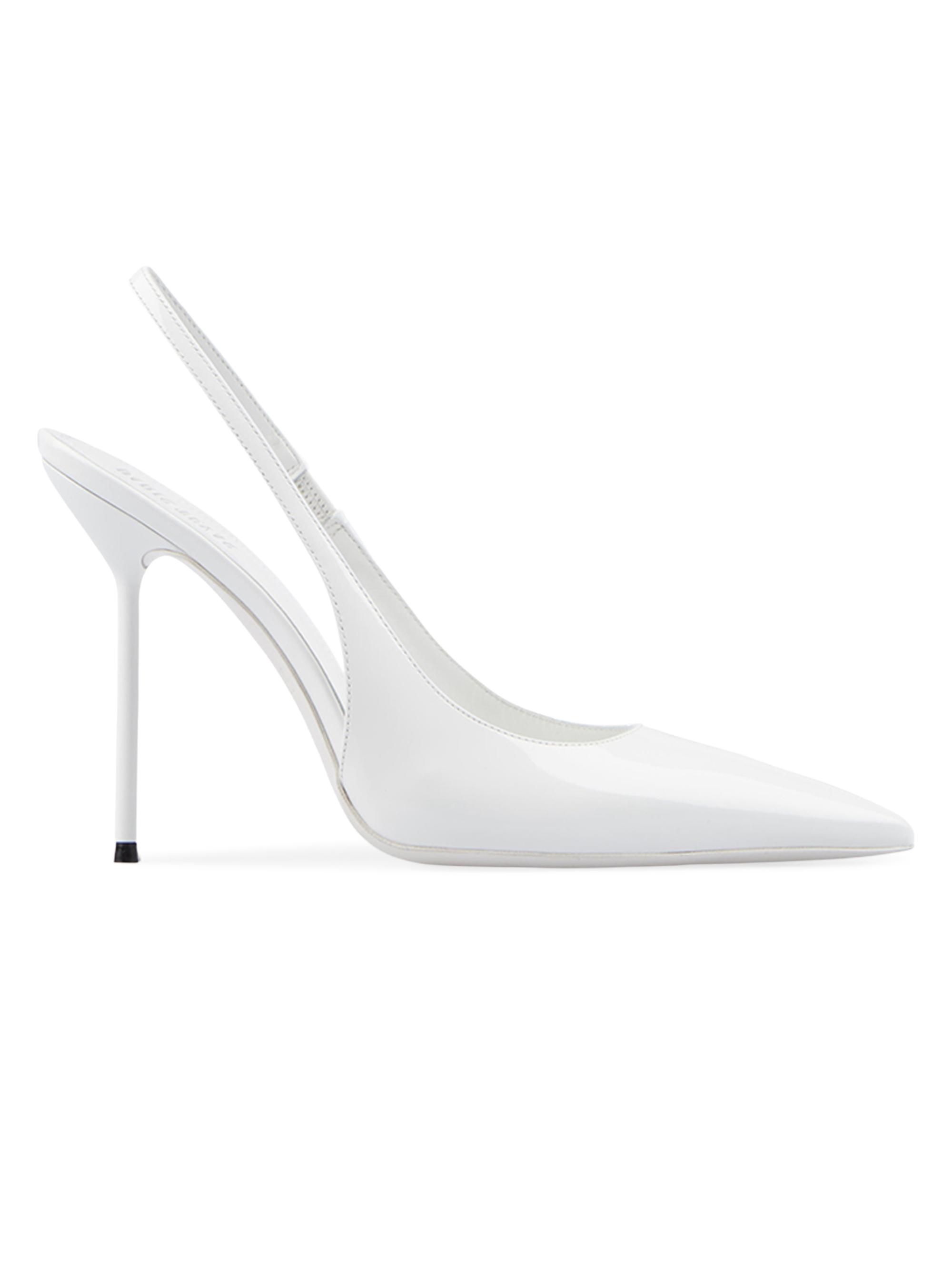 Paris Texas Women's Lidia 0MM Patent Leather Slingback Pumps - Optic White
