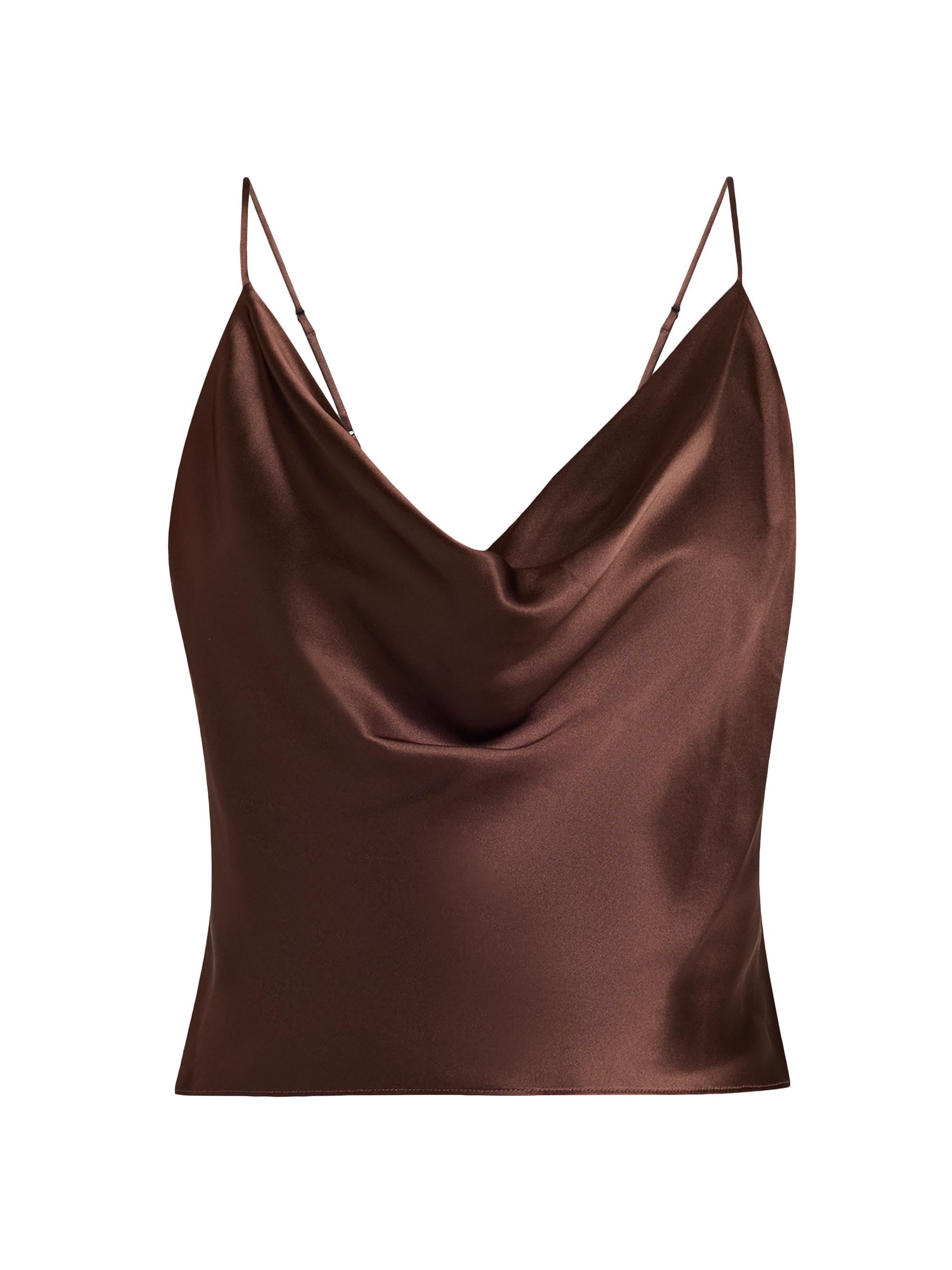L'AGENCE Women's Calista Silk Cowlneck Camisole - Coffee Bean
