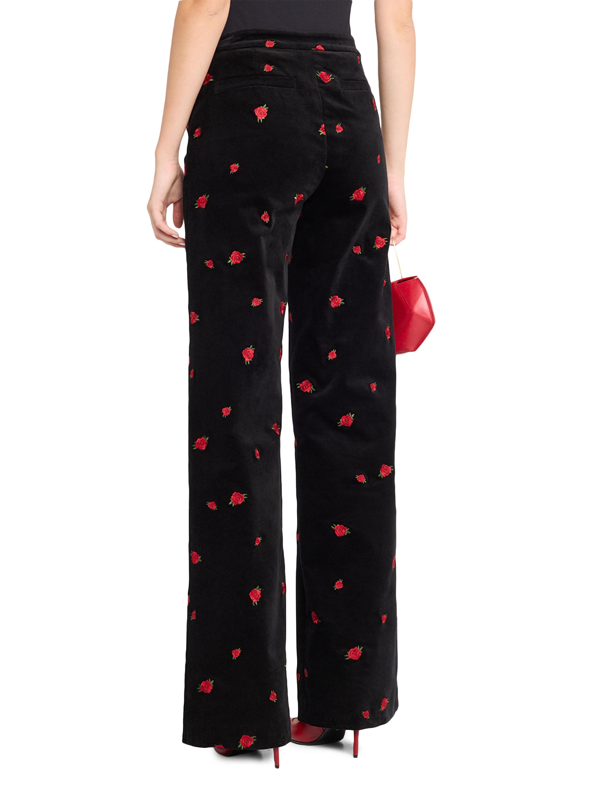 L'AGENCE Livvy Rose-Embroidered Velvet Pants | Saks Fifth Avenue