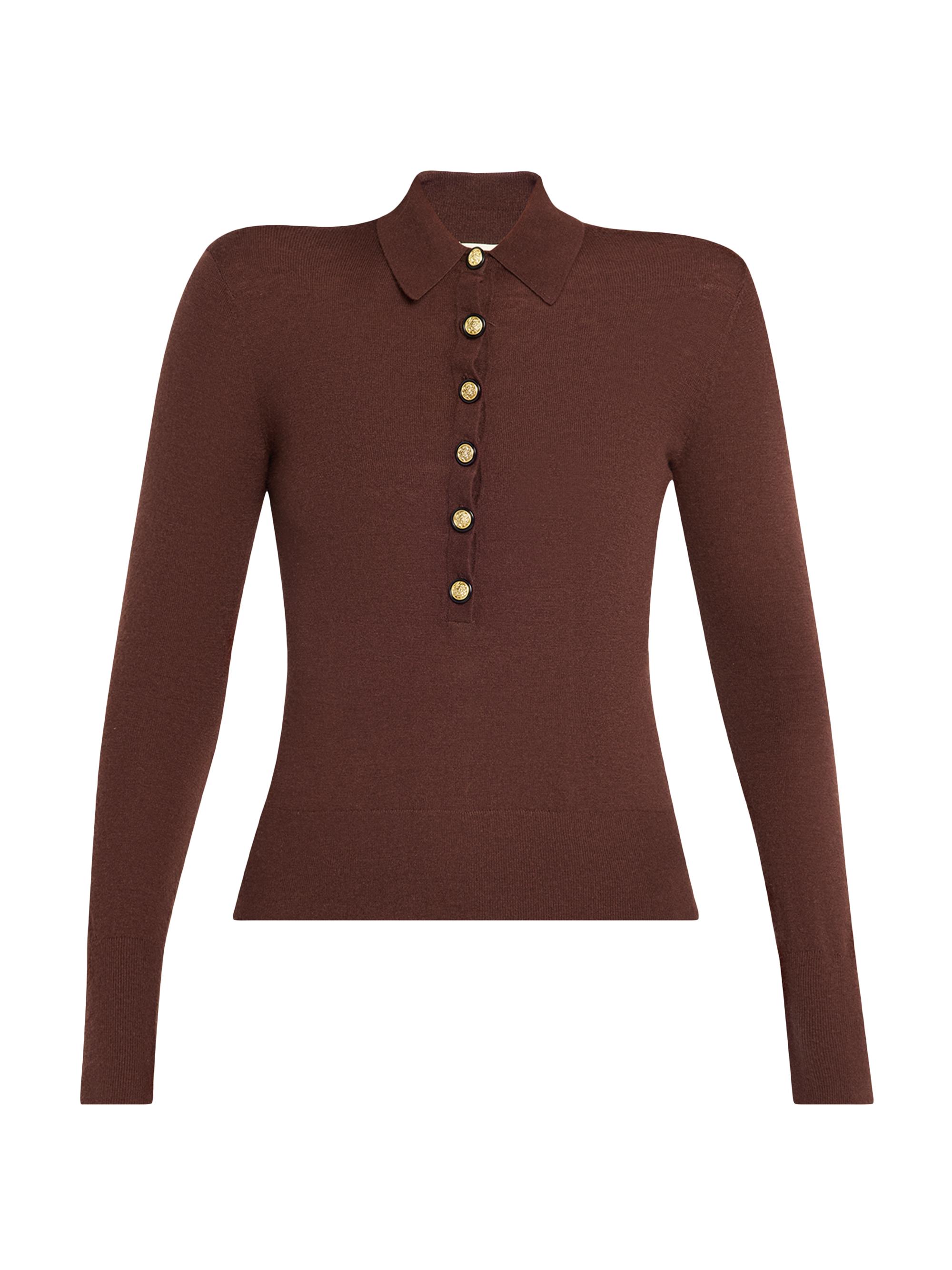 L'AGENCE Women's Sterling Button-Front Sweater - Light Coffee