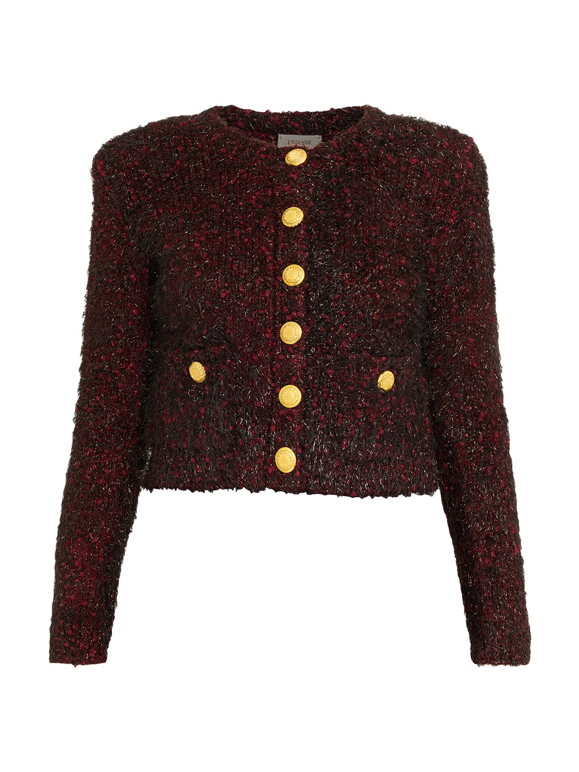 L'AGENCE Kastoria Fringe-Trim Cotton-Blend Tweed Cardigan | Saks