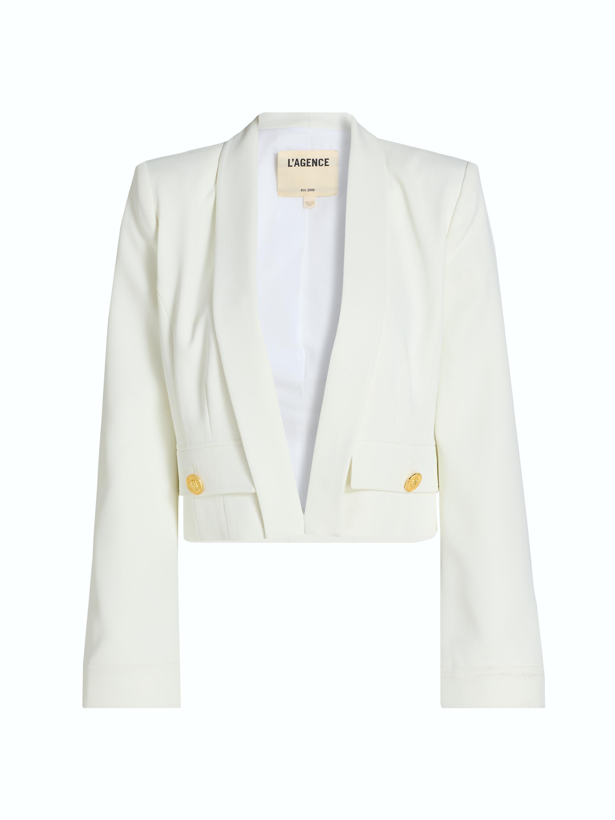 L'AGENCE Kenzie Cotton-Blend Double-Breasted Blazer | Saks Fifth