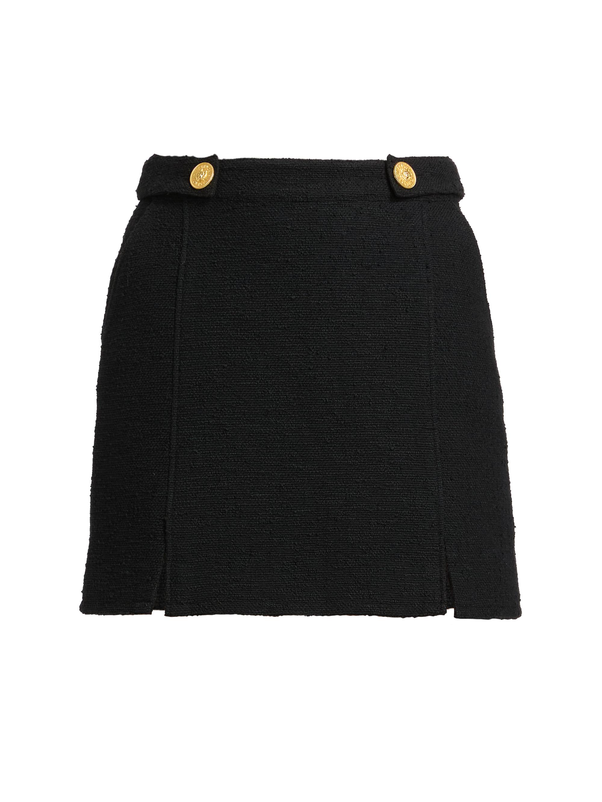 L'AGENCE Women's Nelina Cotton-Blend Tweed Miniskirt - Black