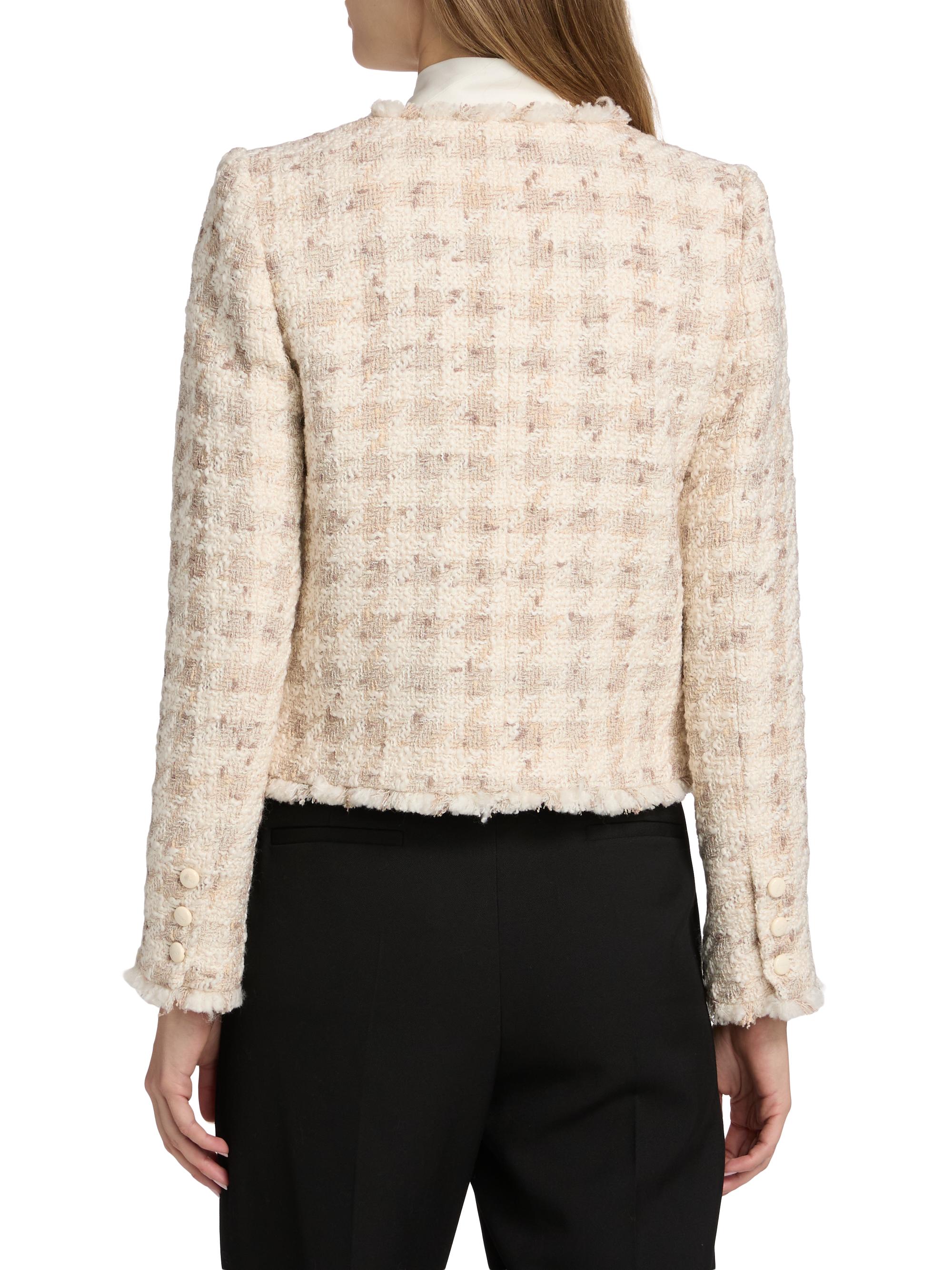 L'AGENCE Zell Houndstooth Wool-Blend Tweed Jacket | Saks Fifth Avenue