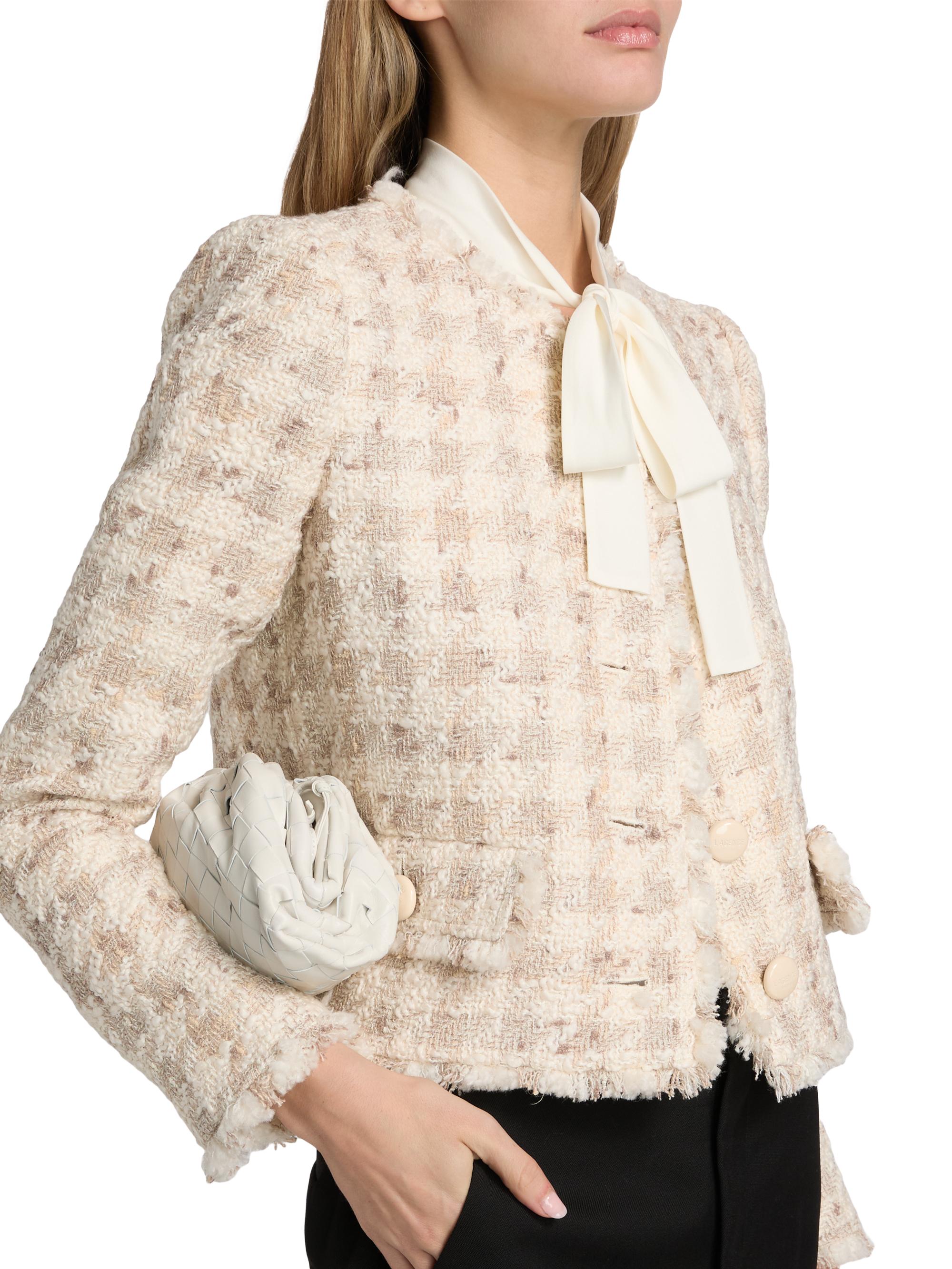 L'AGENCE Zell Houndstooth Wool-Blend Tweed Jacket | Saks Fifth Avenue