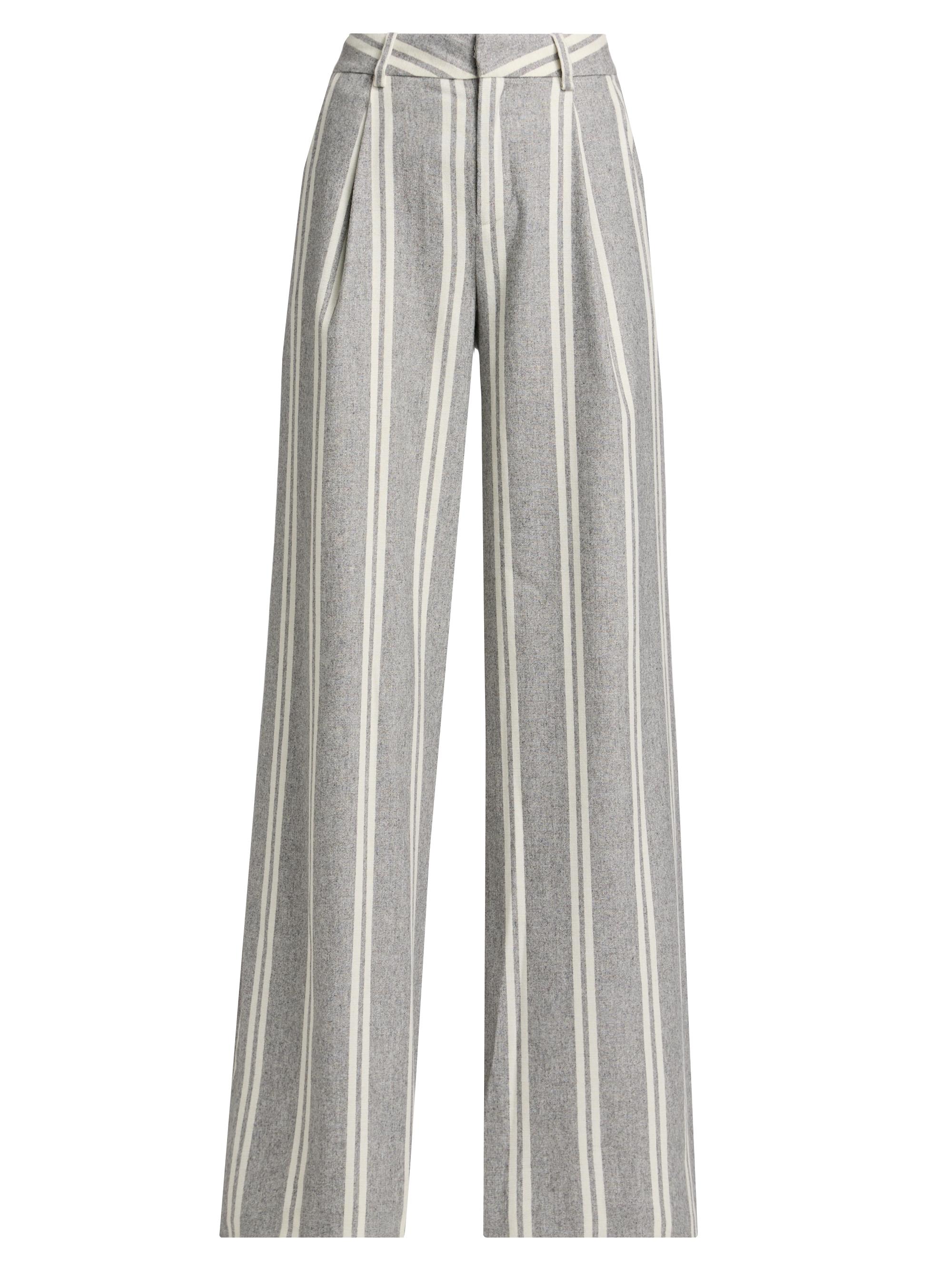 L'AGENCE Women's Allanah Striped Mid-Rise Pants - Grey  Stripe
