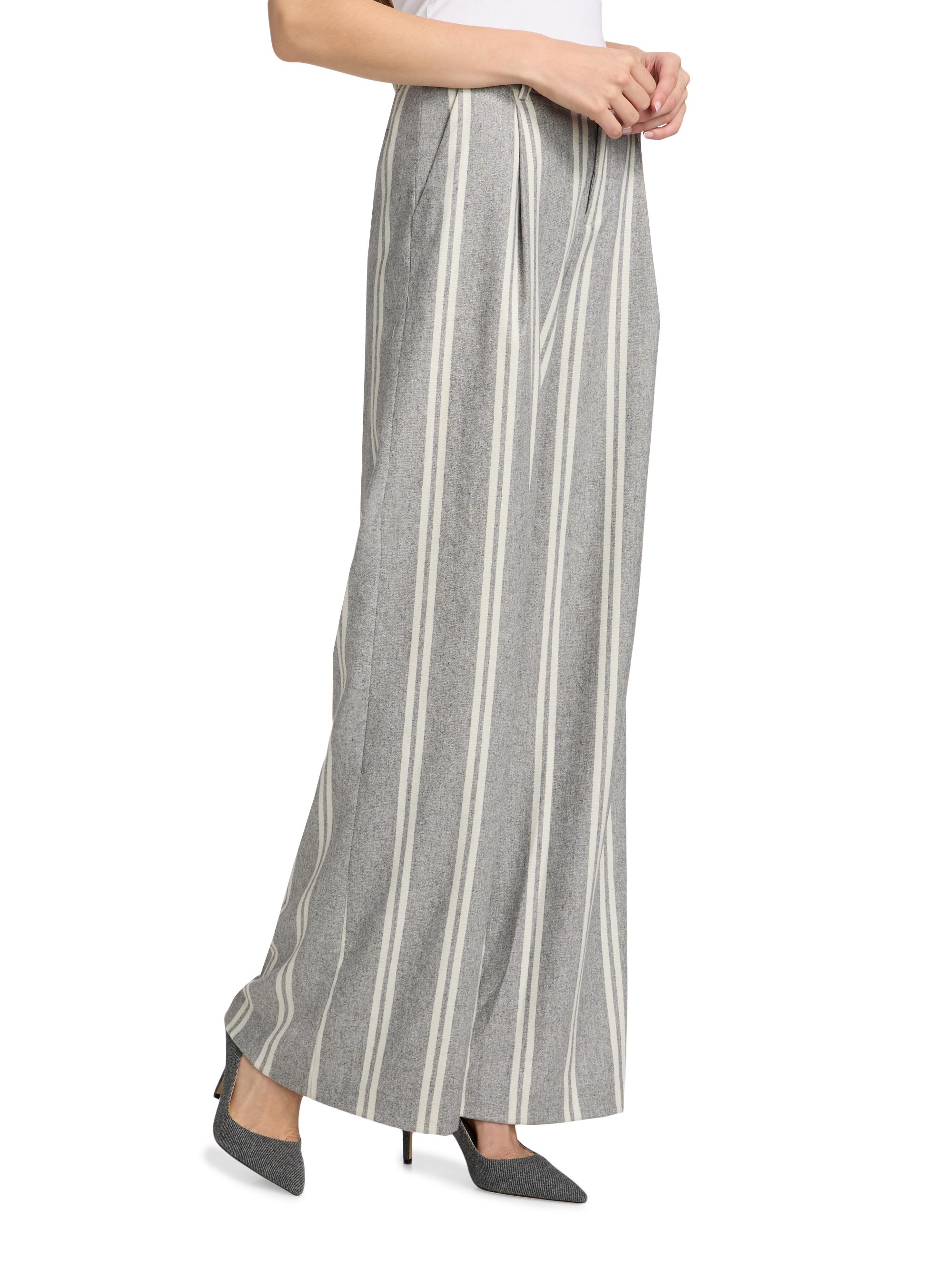 L'AGENCE Allanah Striped Mid-Rise Pants | Saks Fifth Avenue