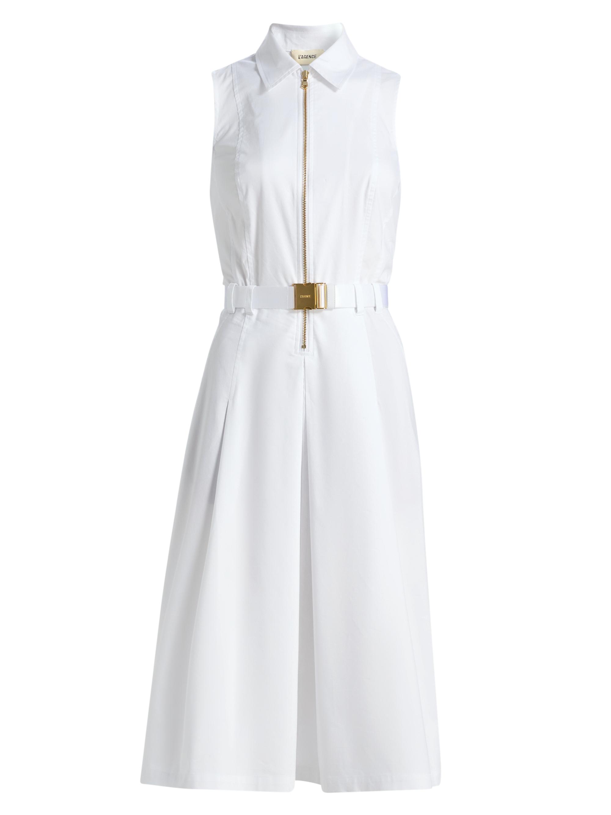 L'AGENCE Women's Kylo Belted Midi-Shirtdress - White