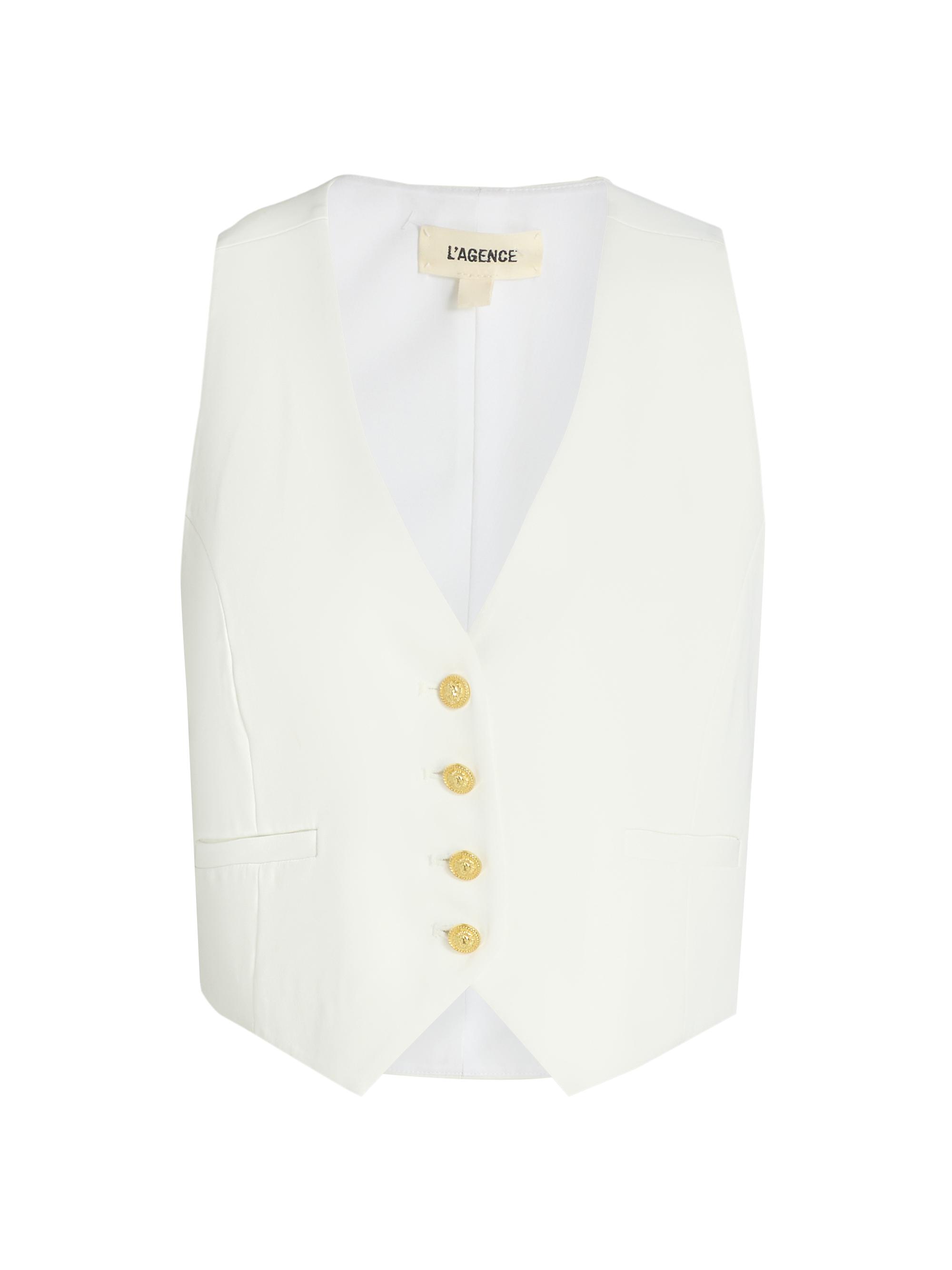 L'AGENCE Women's Jianna V-Neck Short Vest -