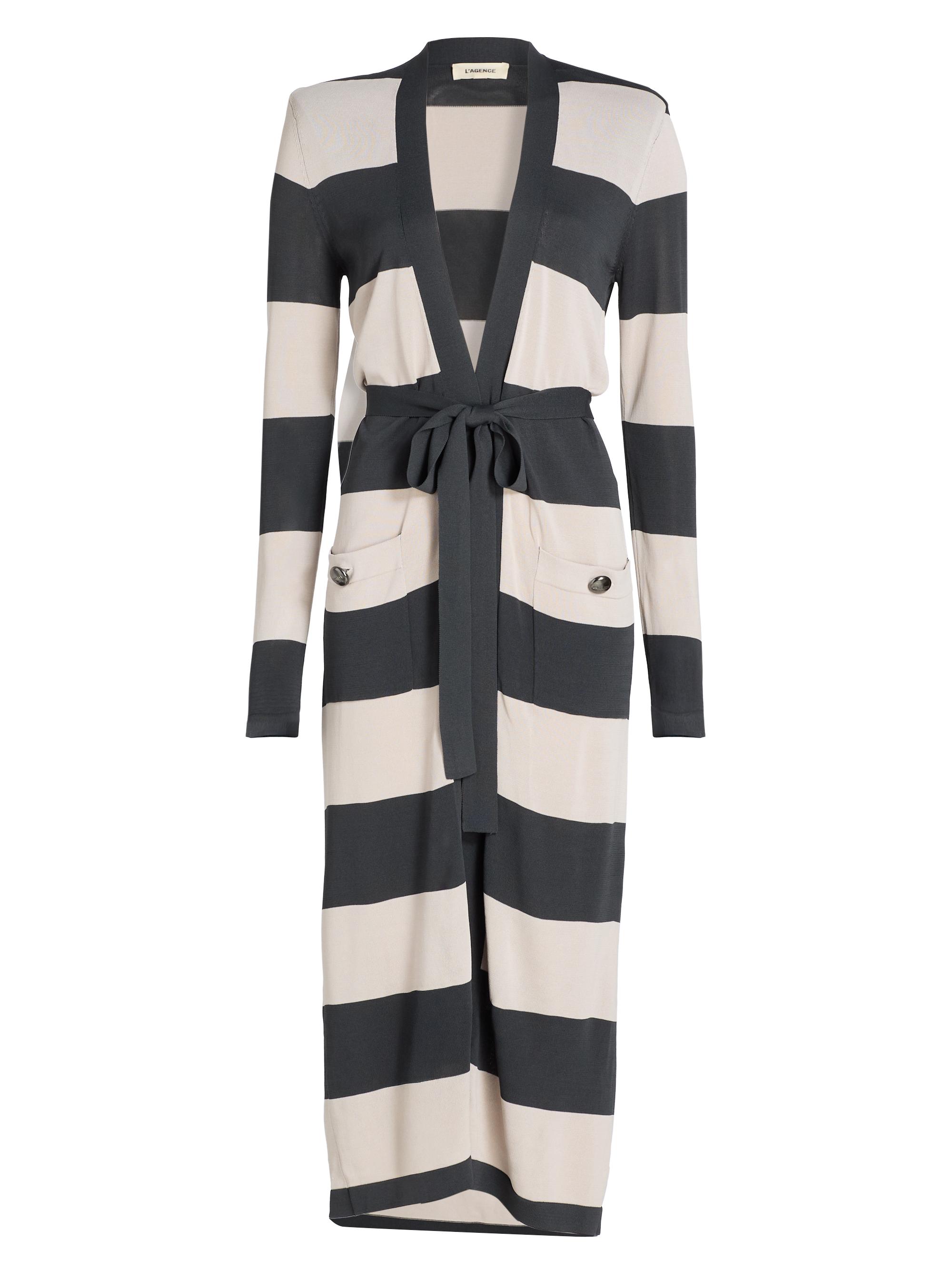 L'AGENCE Whisper Contrast-Trimmed Lace Cardigan | Saks Fifth Avenue