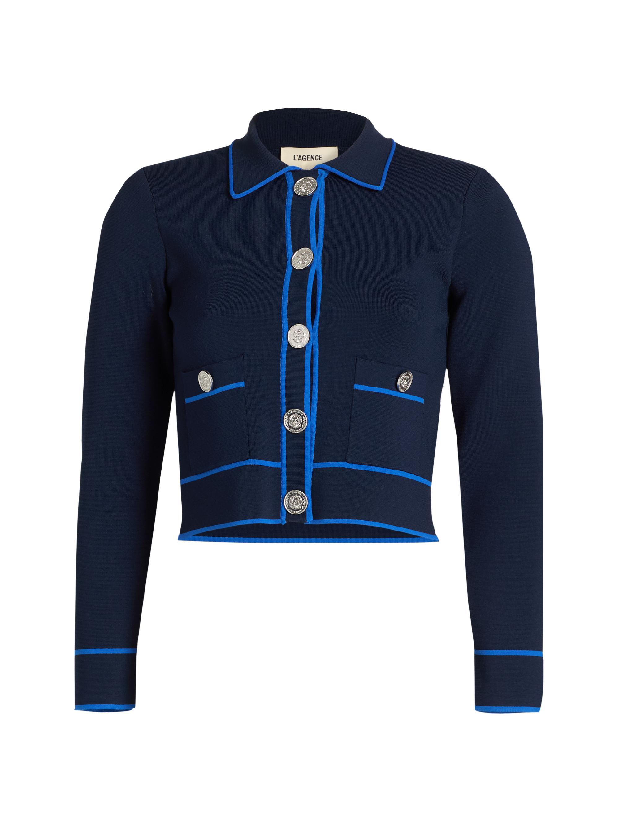 Cinq à Sept Elisha Contrast Piped Cardigan | Saks Fifth Avenue