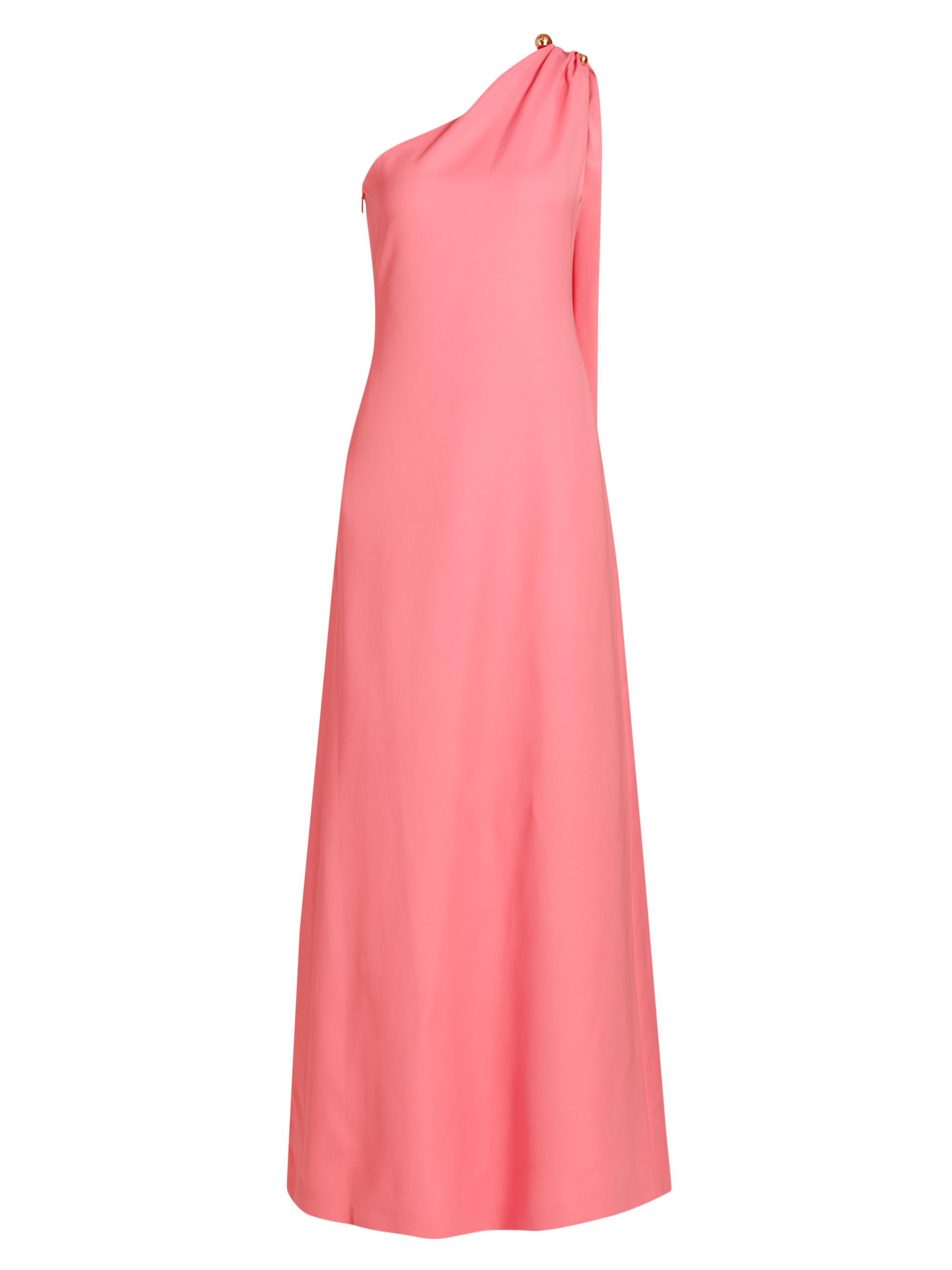 Monique Lhuillier Women's Draped Wool-Silk One-Shoulder Gown - Plumeria