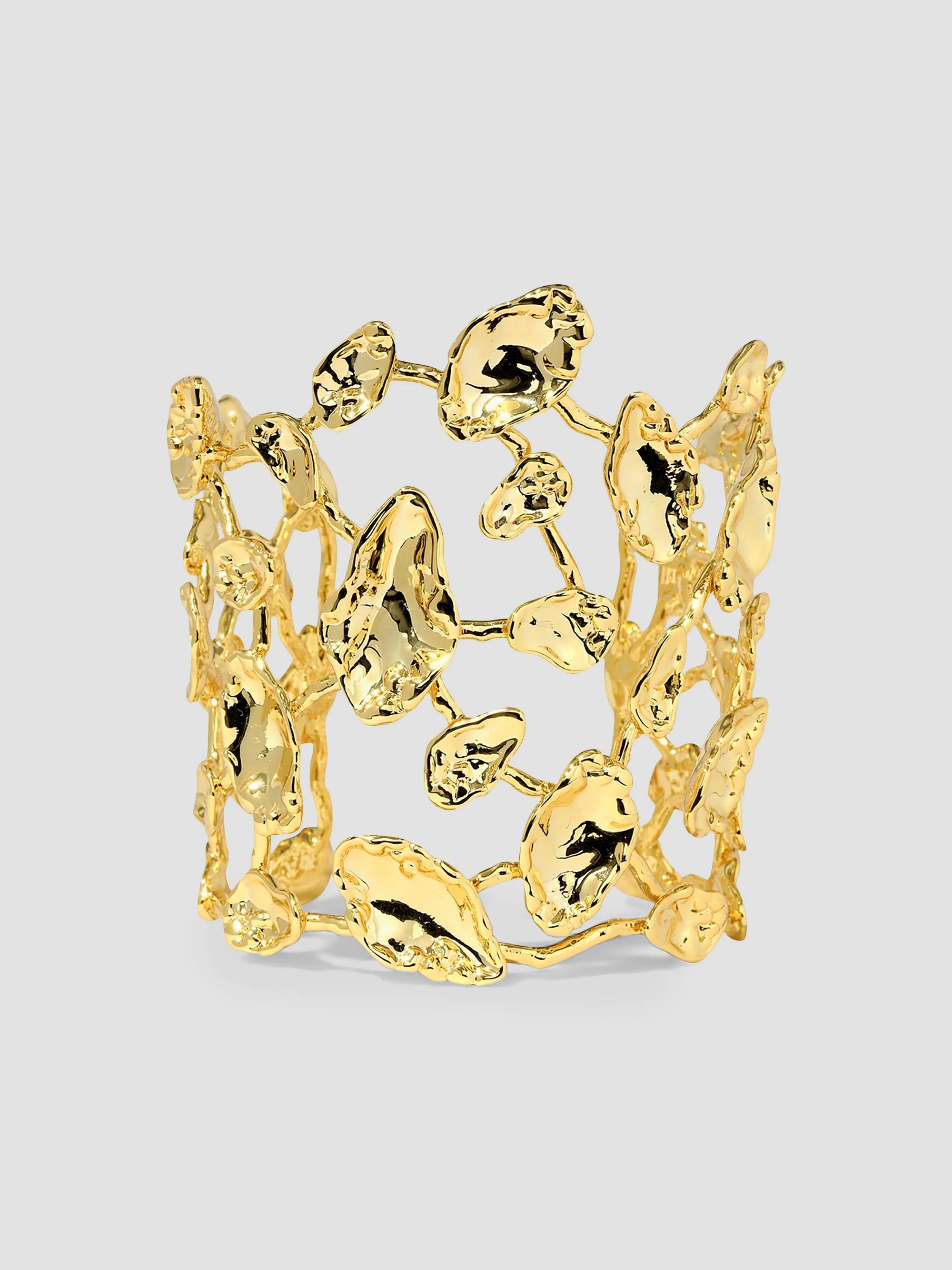 Alexis Bittar Women's Brut Mosaic 14K-Gold-Plated Wide Cuff Bracelet - Gold