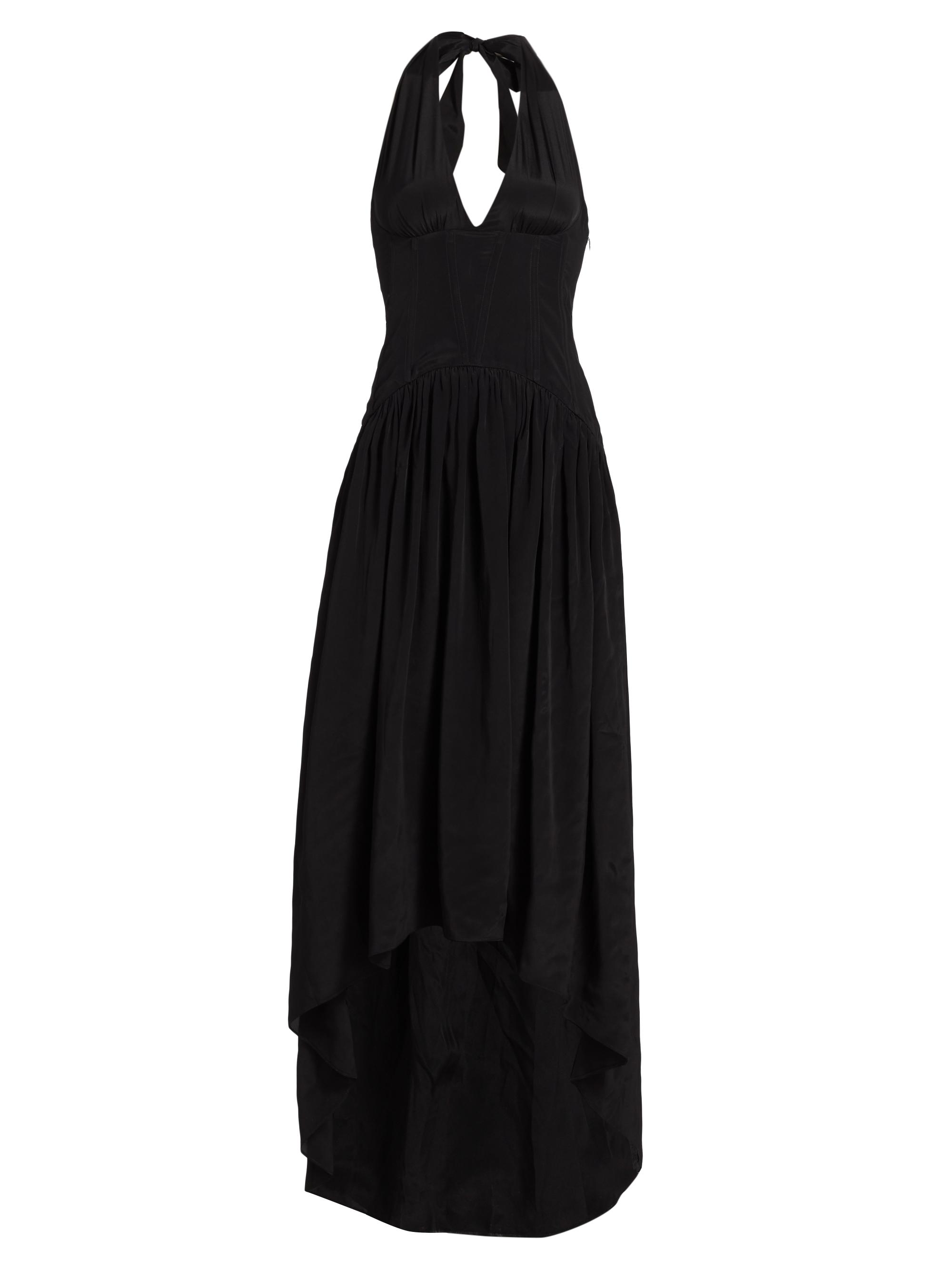 Azeeza Women's Zsa Zsa Halter Silk-Blend Crepe de Chine Gown - Black