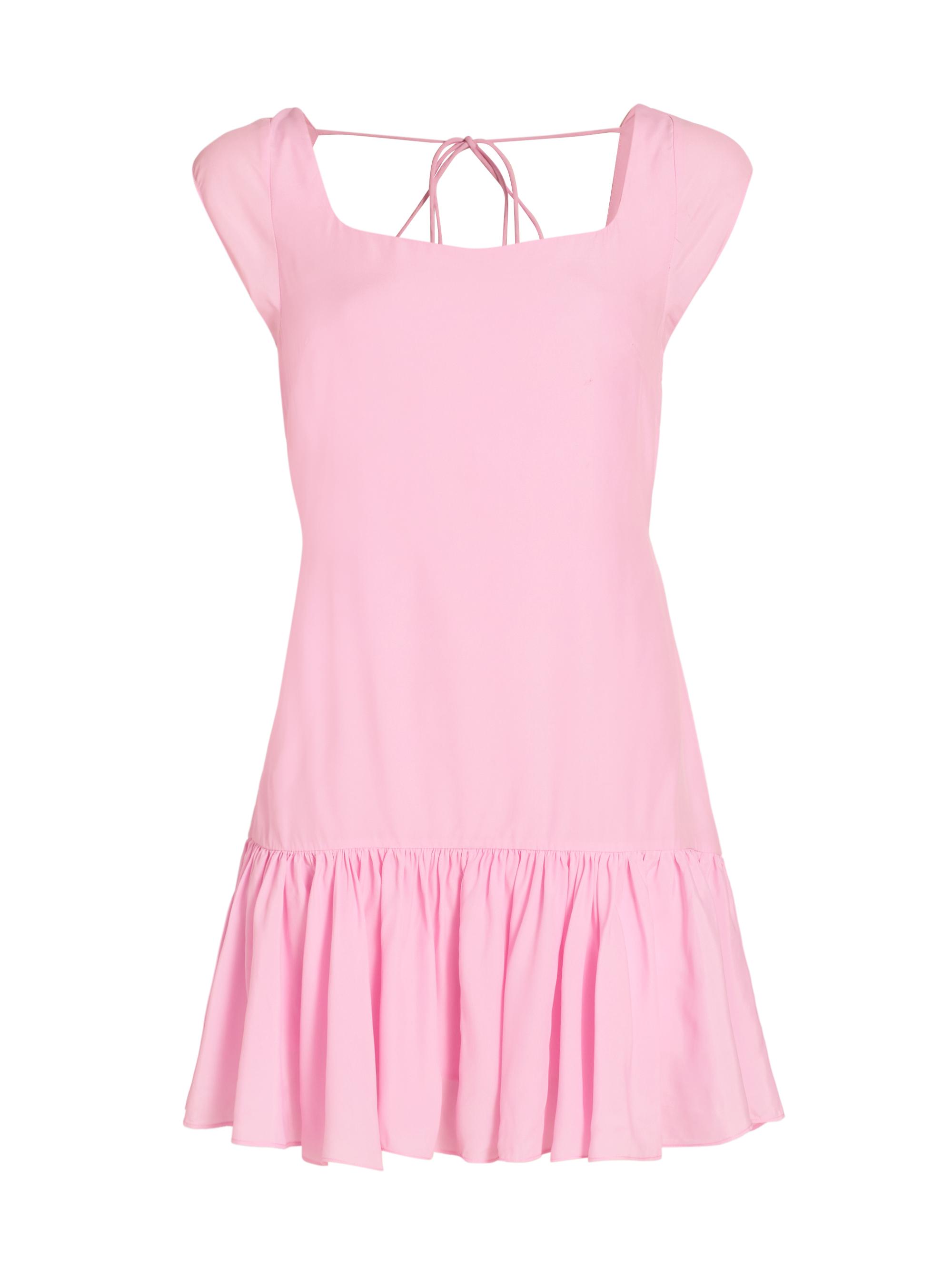 Azeeza Women's Art Raw Silk Ruffle Minidress - Cherry Blossom
