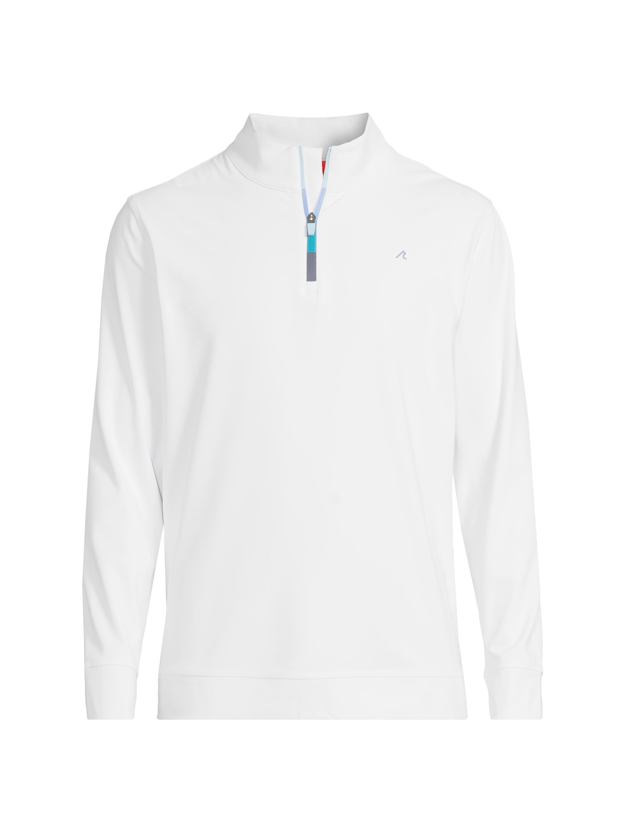 Redvanly Men's Fallon Quarter-Zip Pullover - Bright White